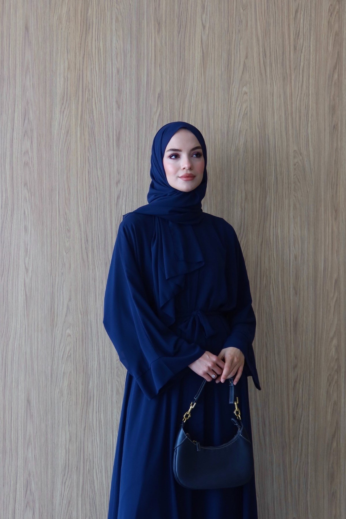Royal Şallı Abaya Lacivert