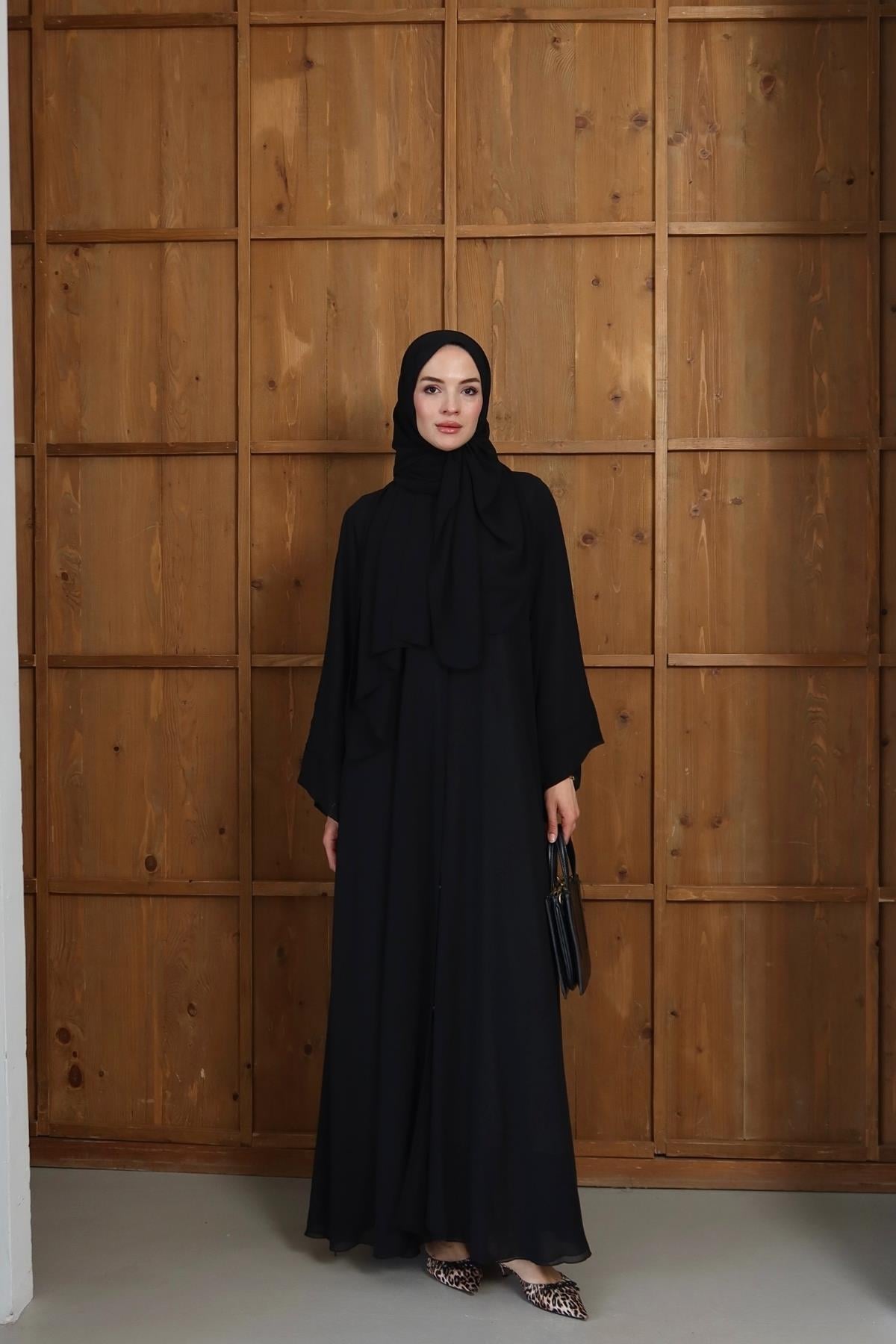 Royal Şallı Abaya Siyah