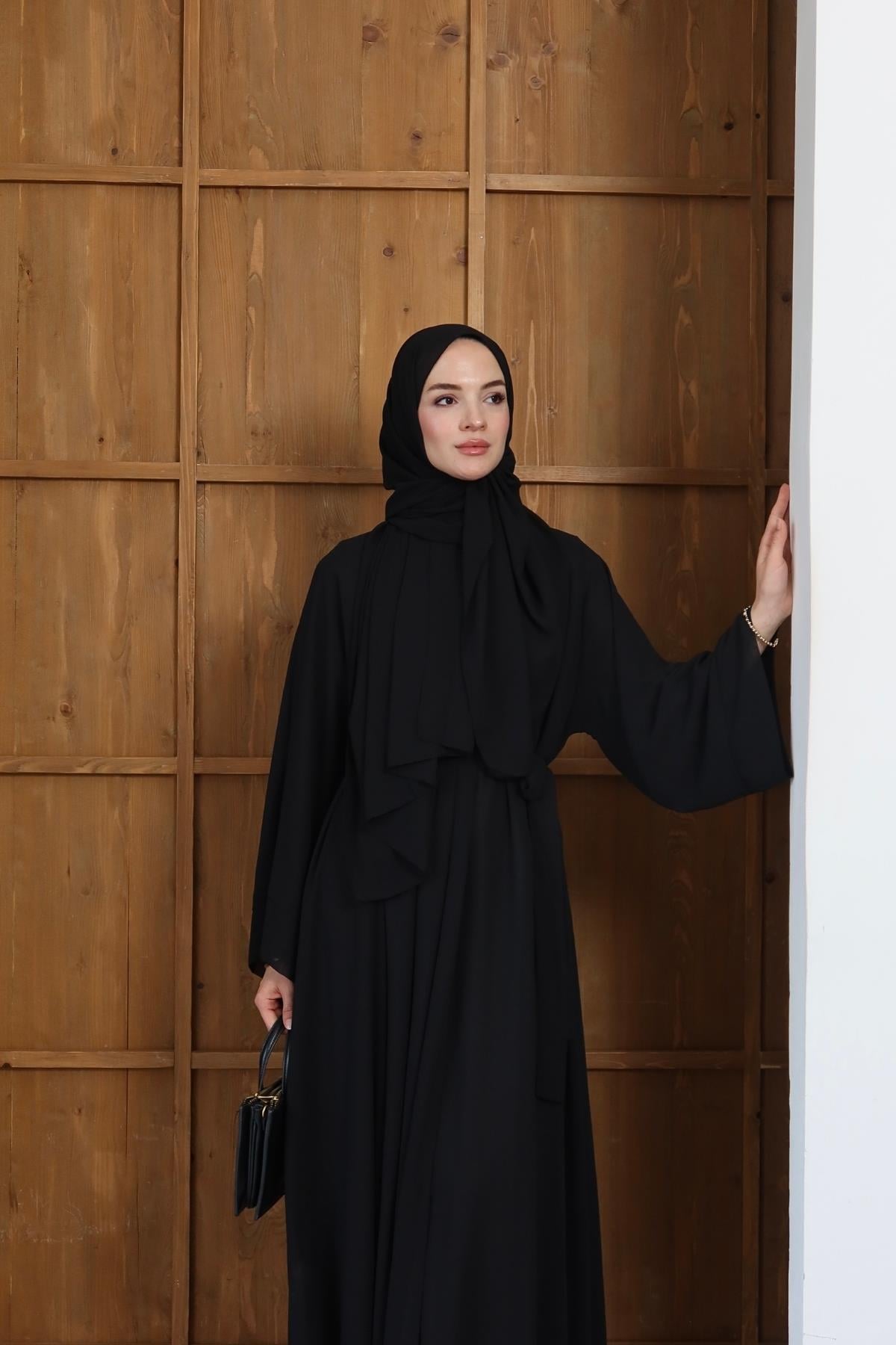 Royal Şallı Abaya Siyah