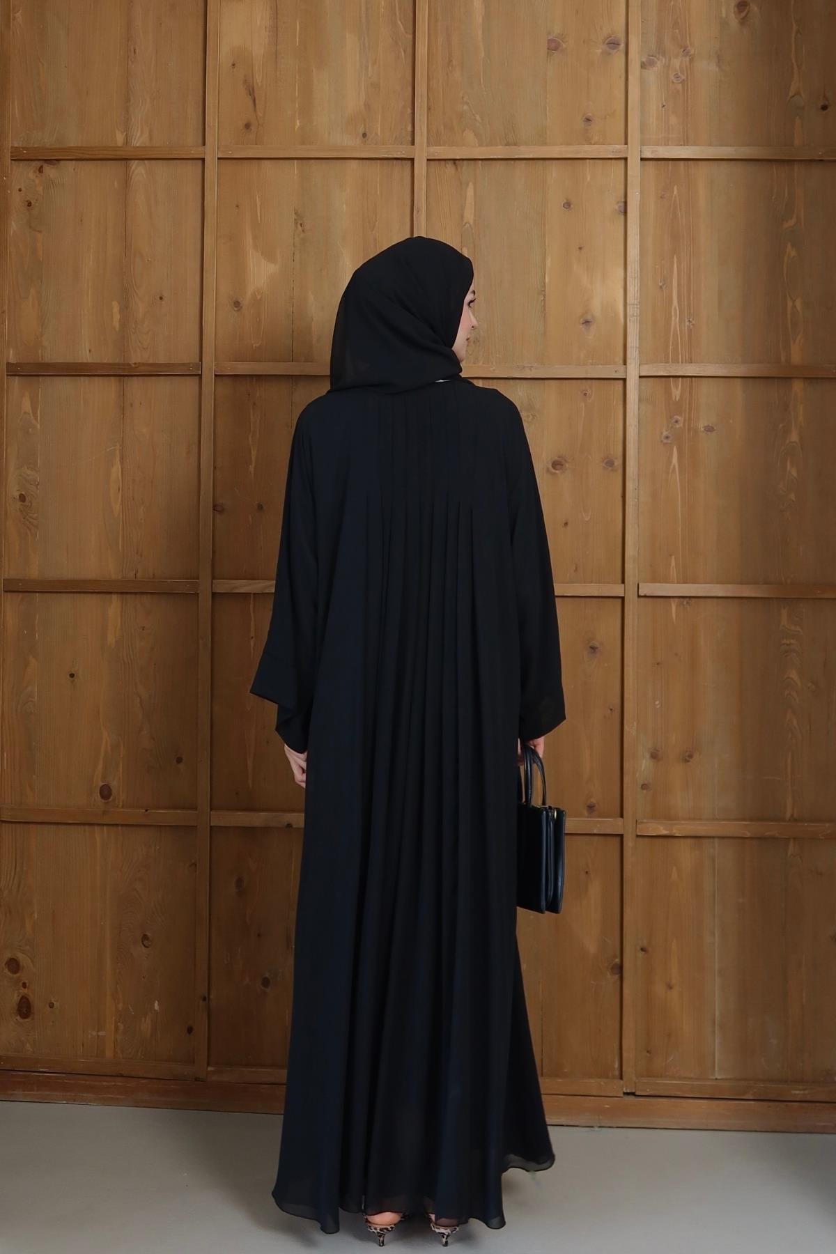 Royal Şallı Abaya Siyah