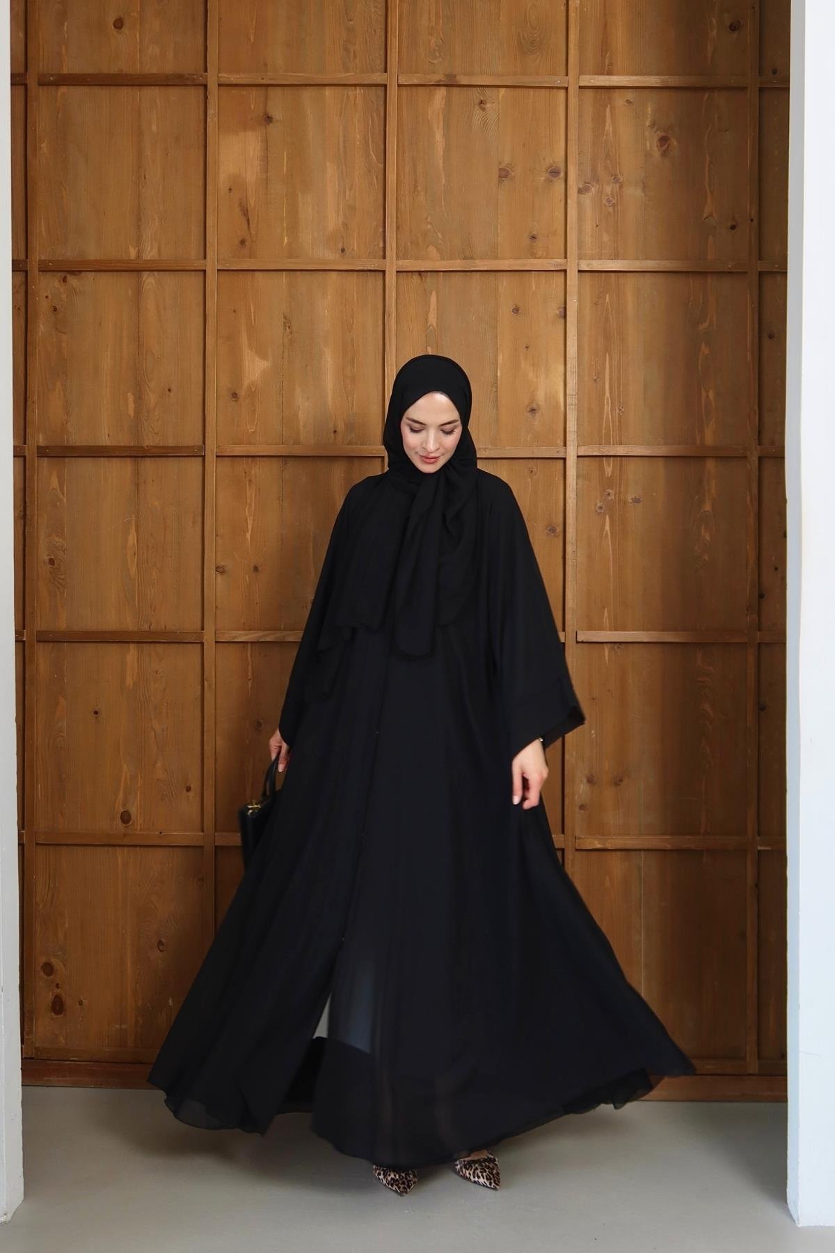 Royal Şallı Abaya Siyah