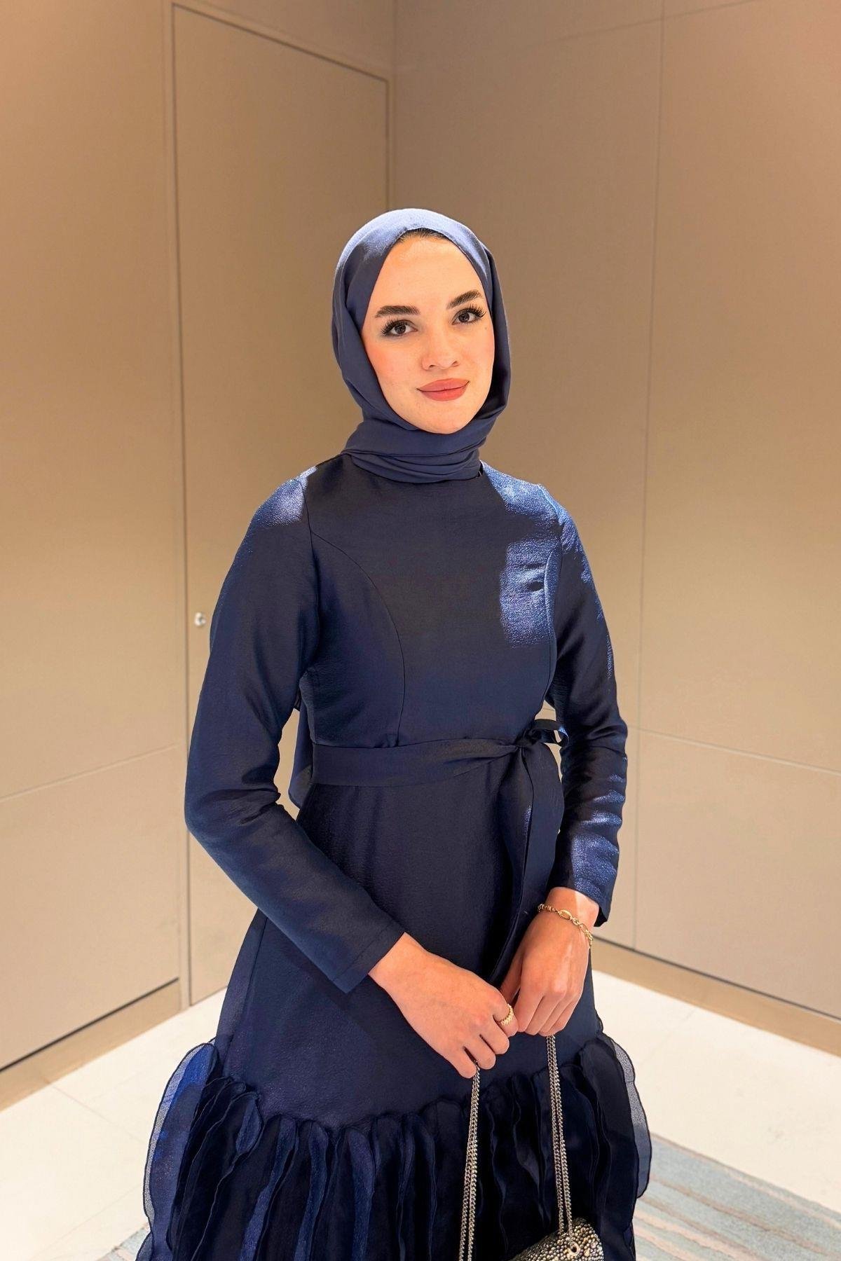 Roza Elbise Lacivert