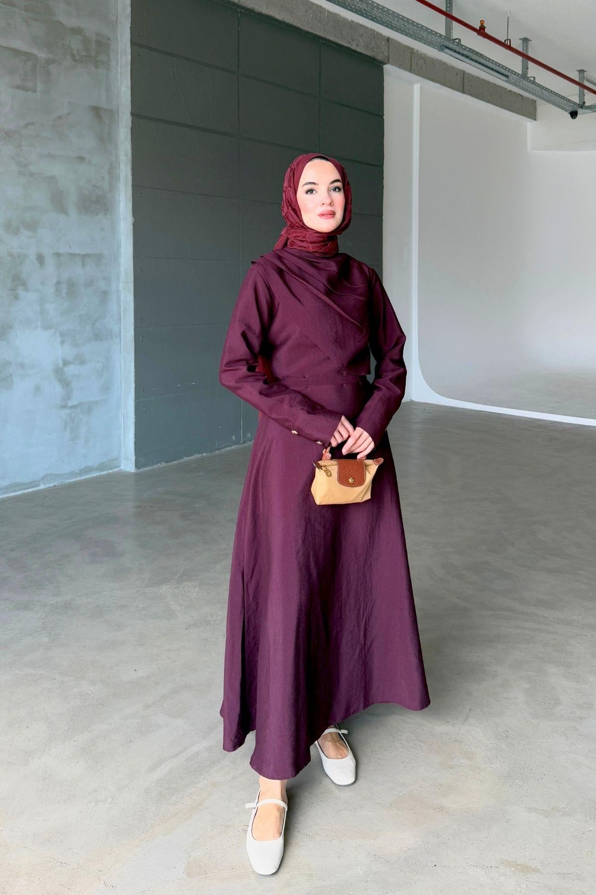 Saye Elbise Bordo
