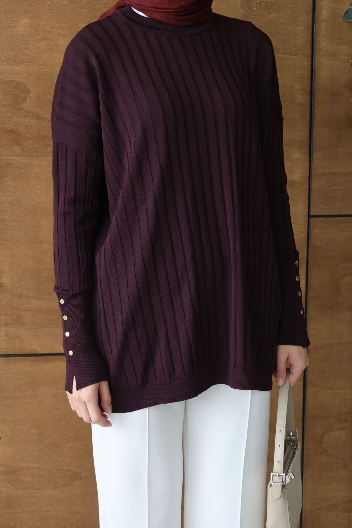 Tina Basic Triko Tunik Mürdüm
