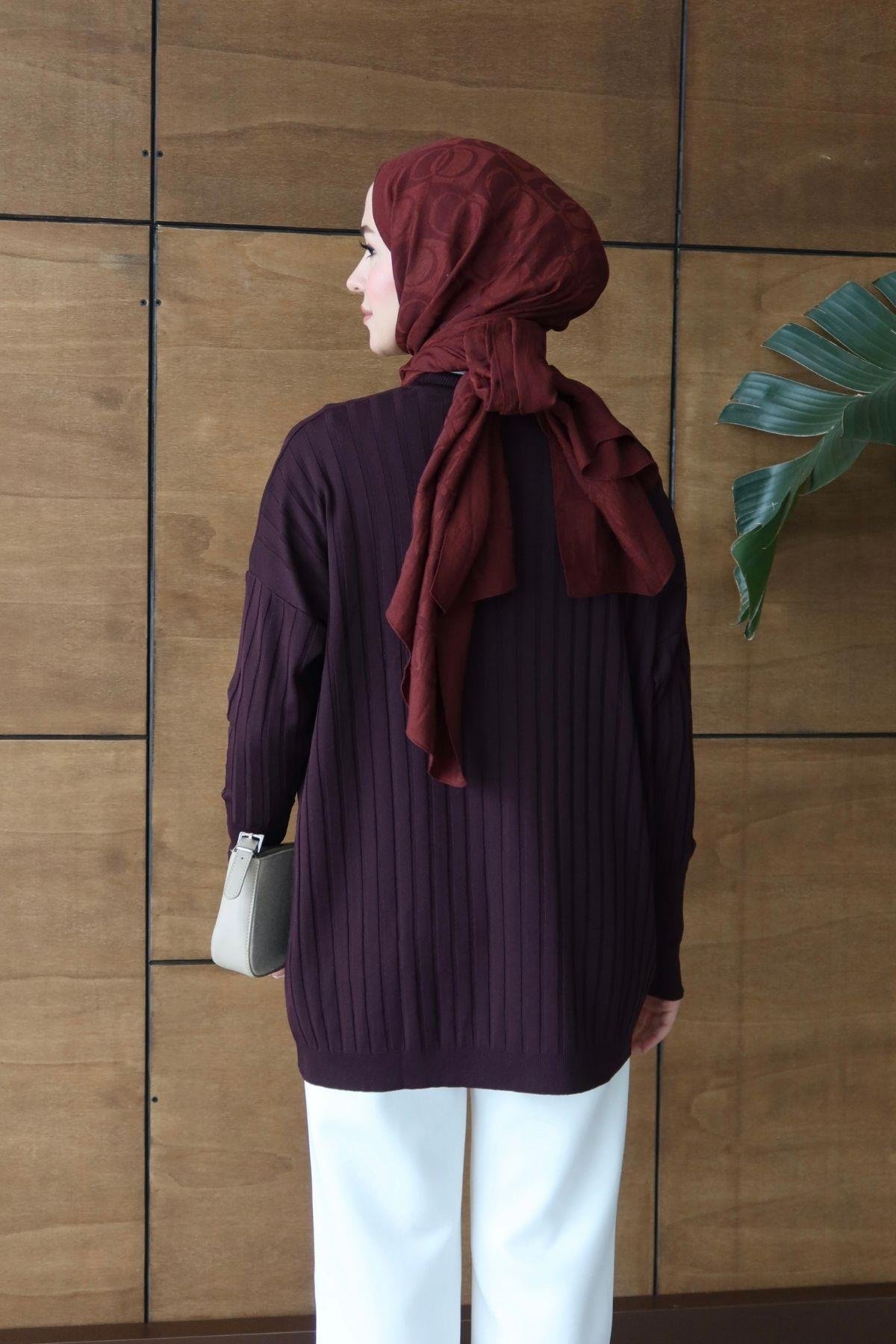 Tina Basic Triko Tunik Mürdüm