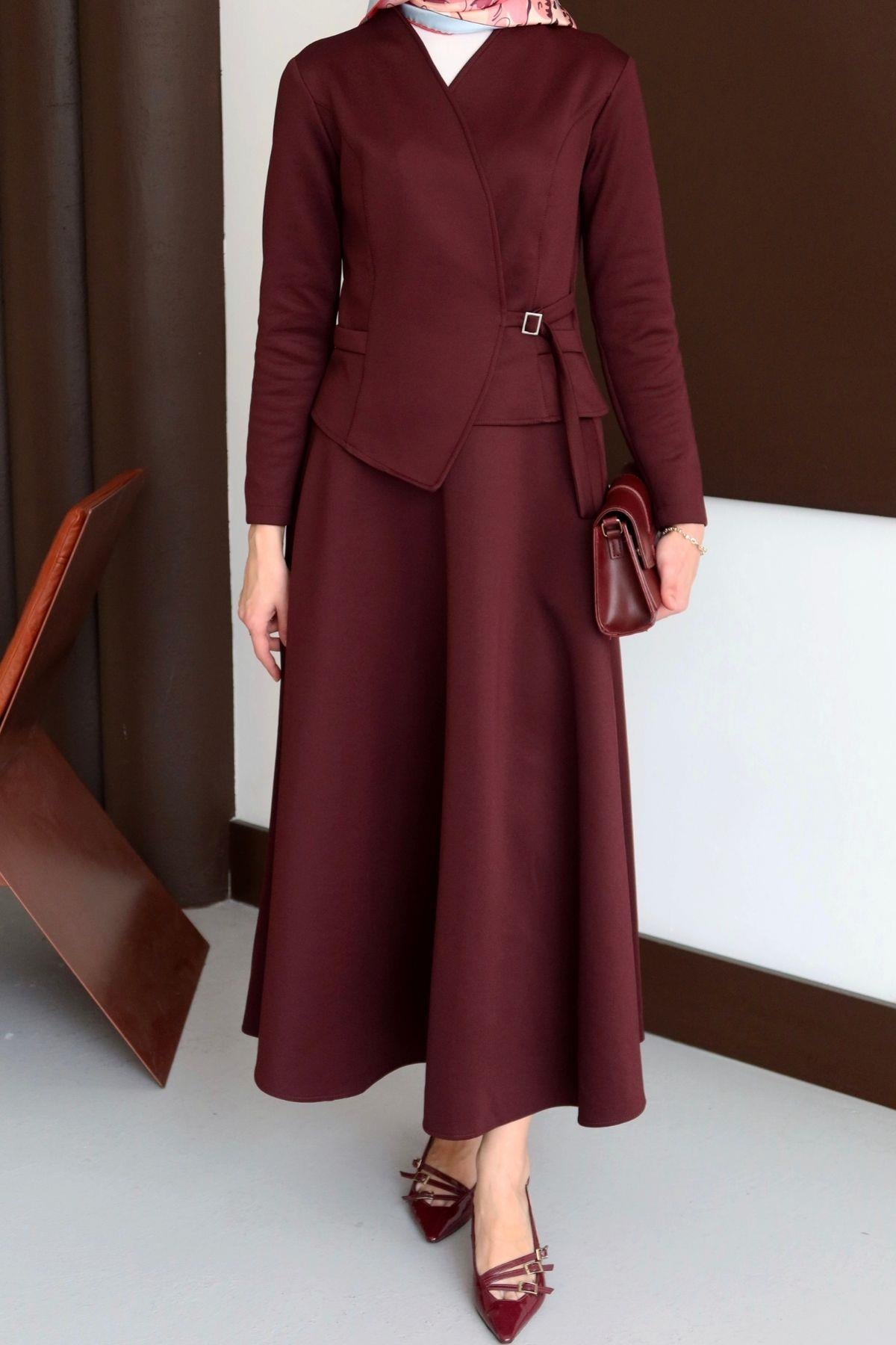 Velvet Takım Bordo