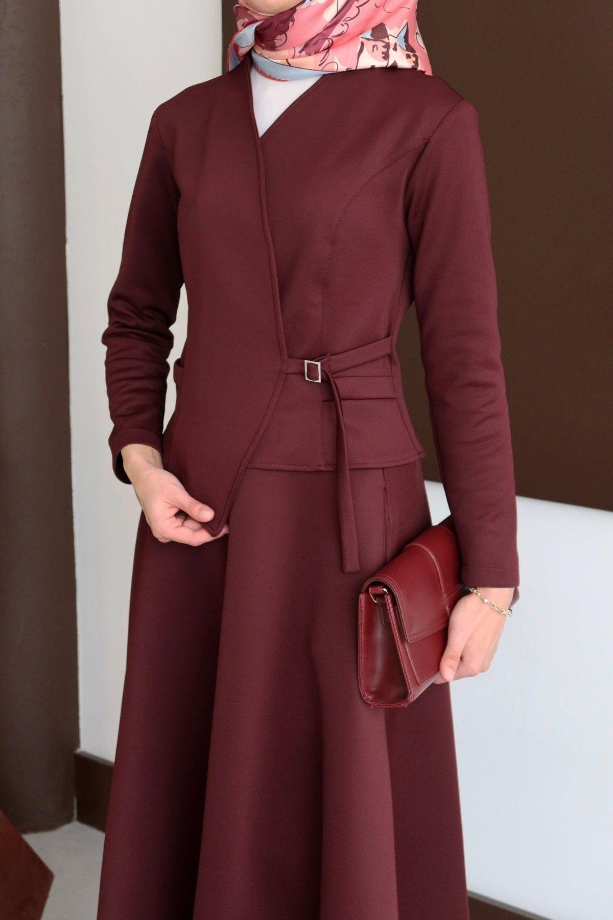 Velvet Takım Bordo
