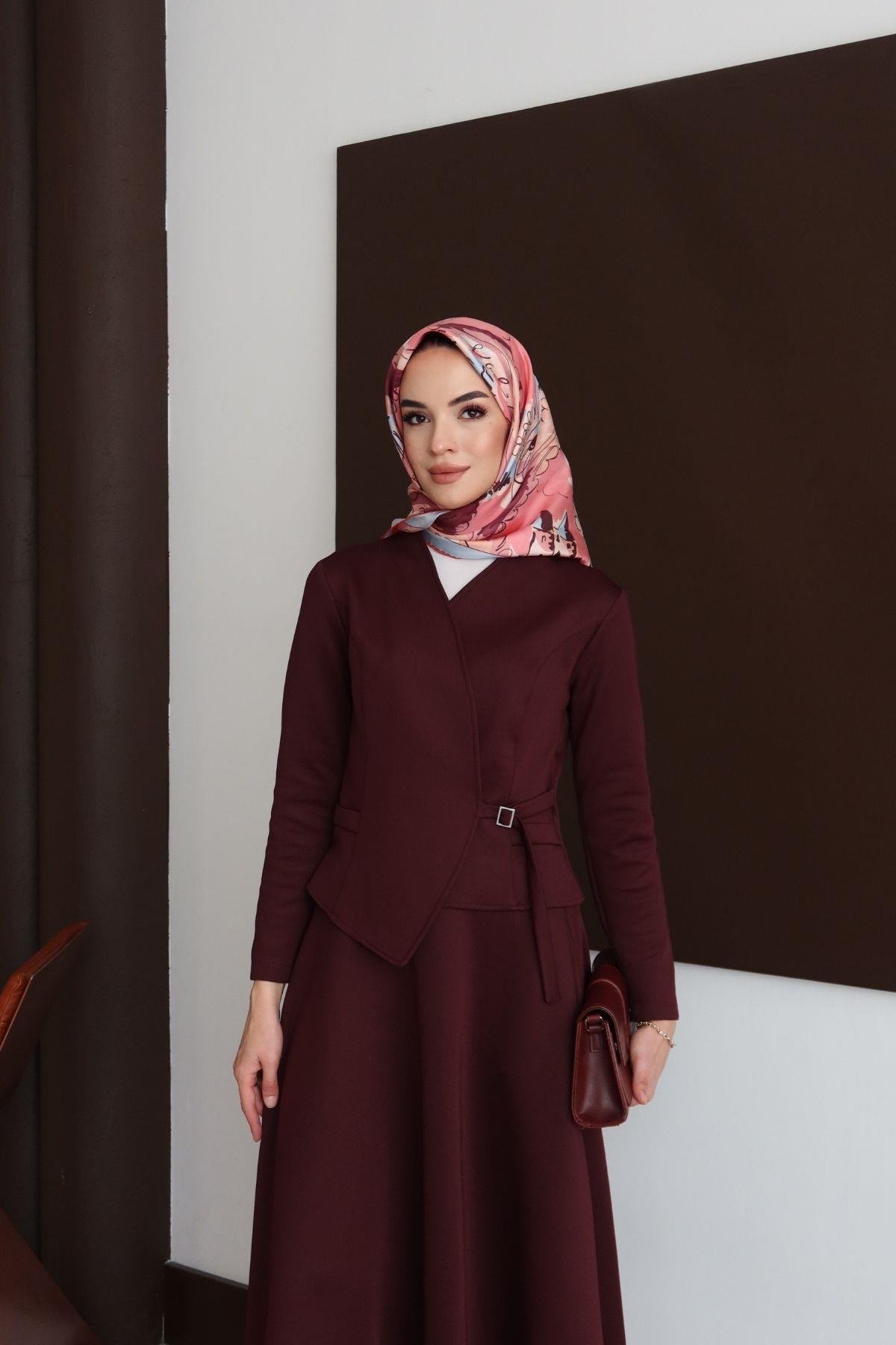 Velvet Takım Bordo