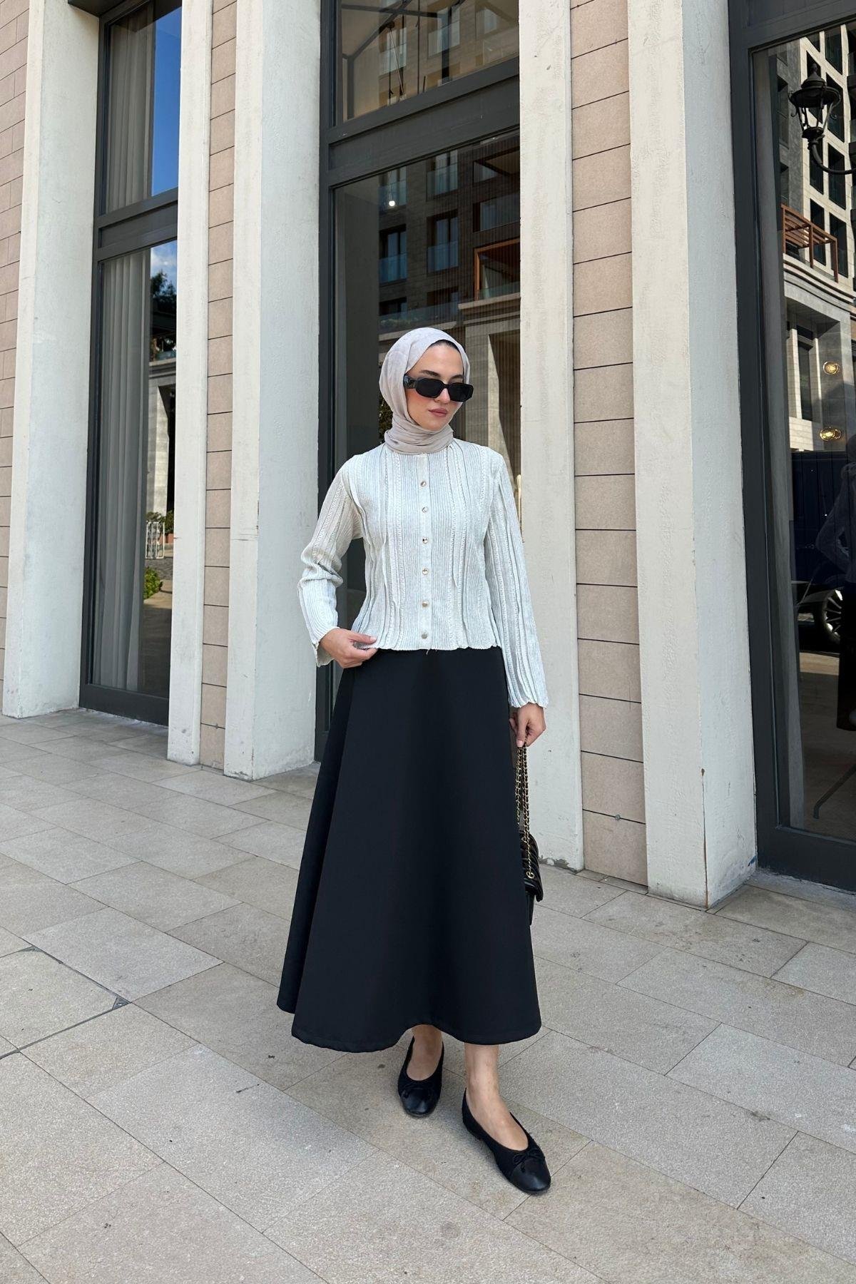Vera Simli Hırka Gri