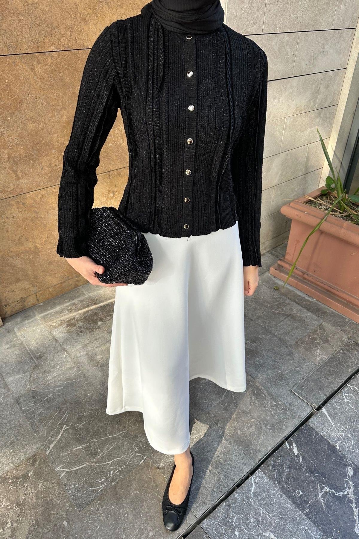 Vera Simli Hırka Siyah