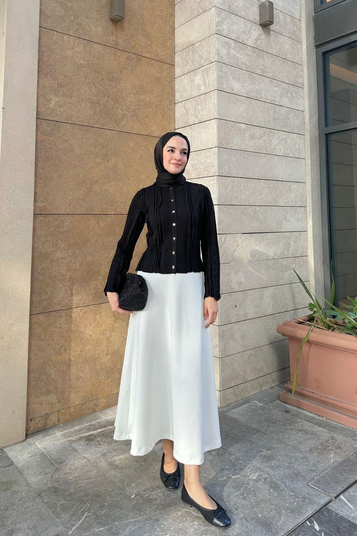 Vera Simli Hırka Siyah