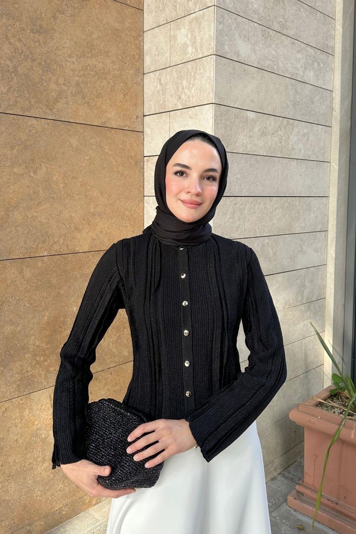 Vera Simli Hırka Siyah