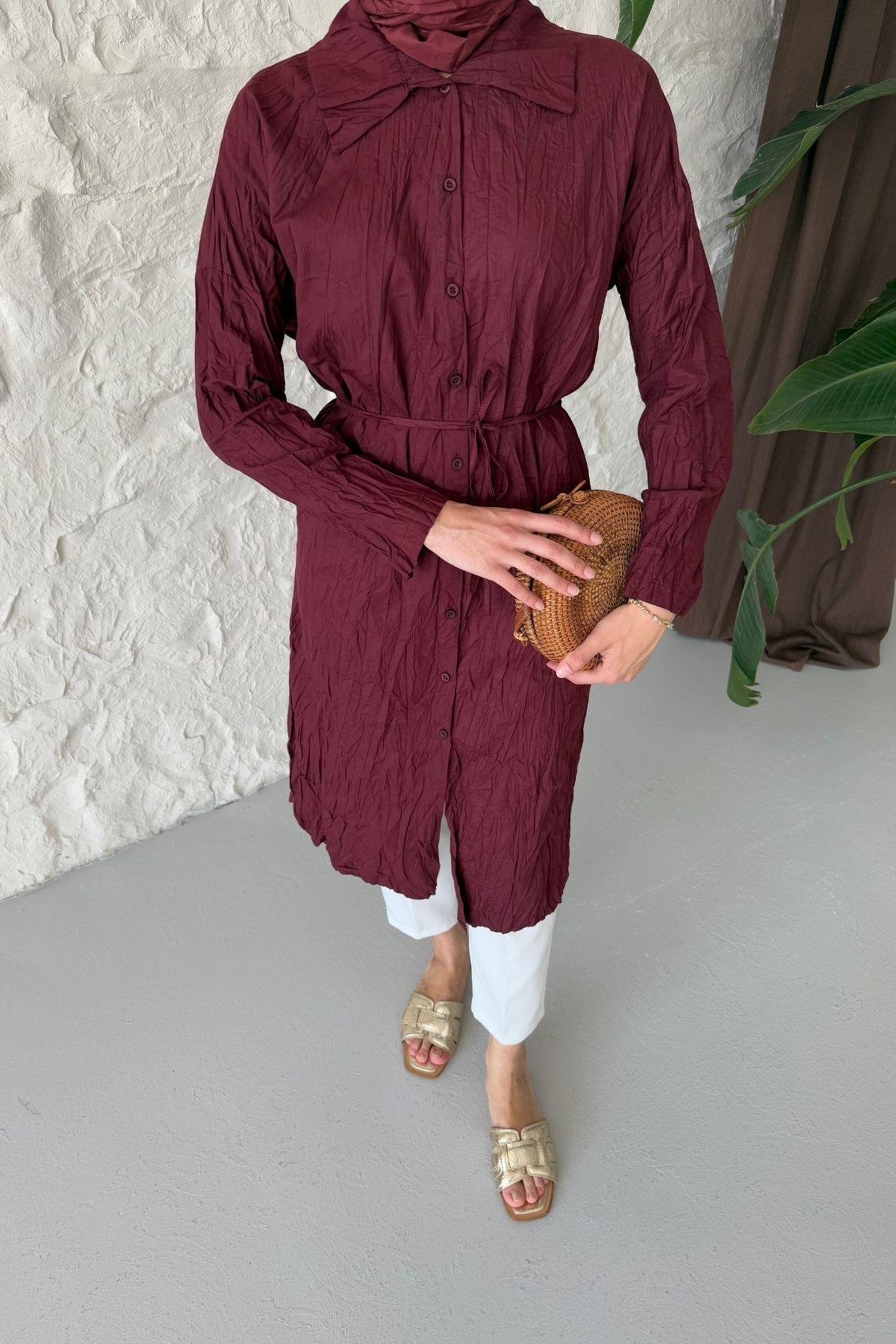 Vual Crush Tunik Bordo