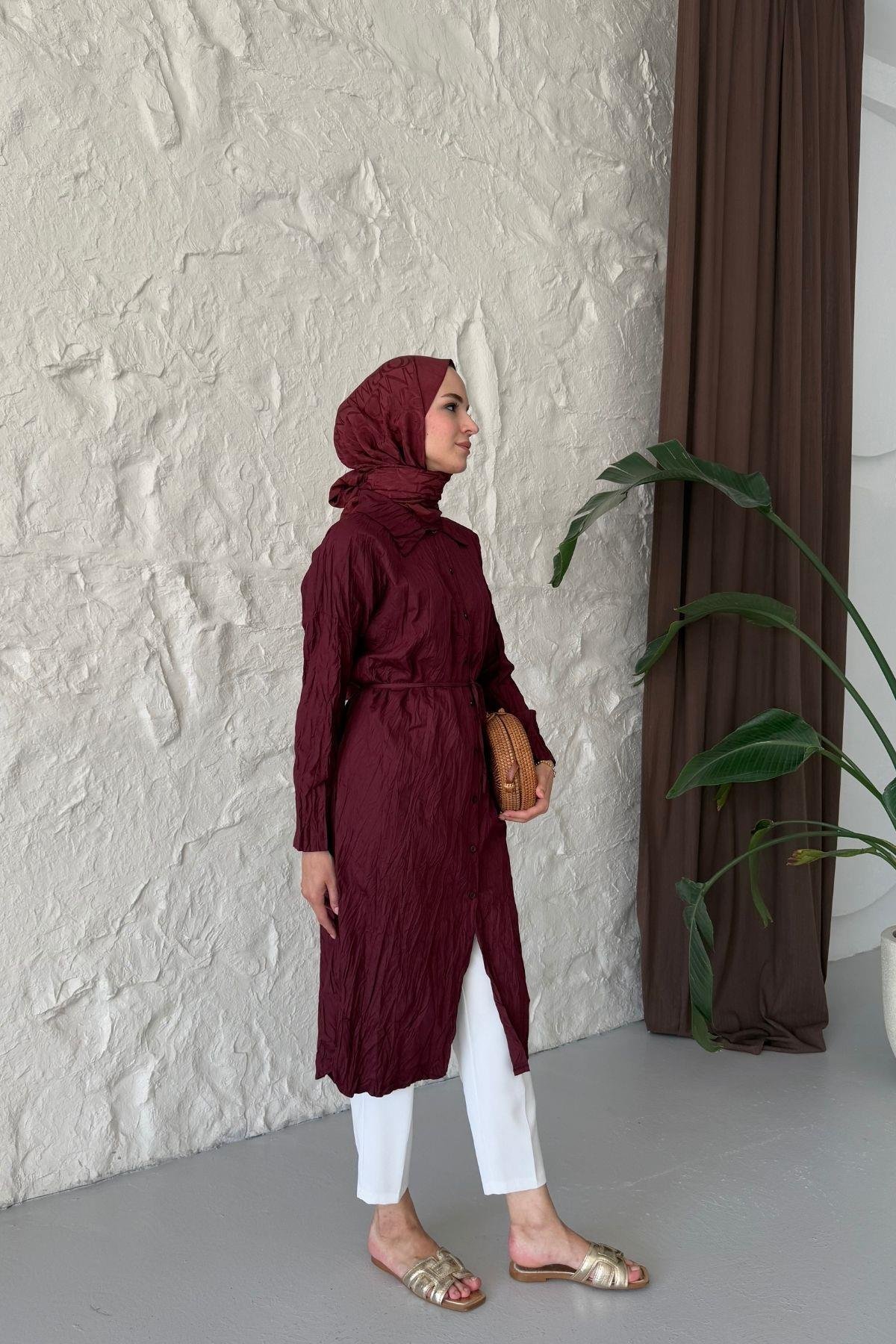 Vual Crush Tunik Bordo