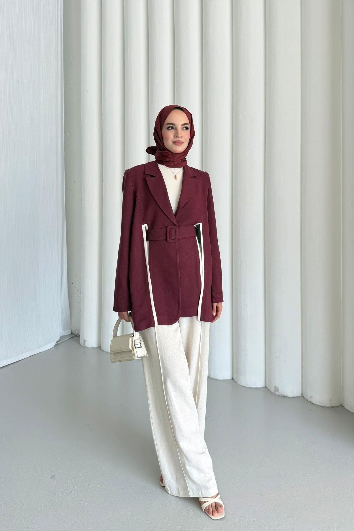 Zella Keten Ceketli Takım Bordo