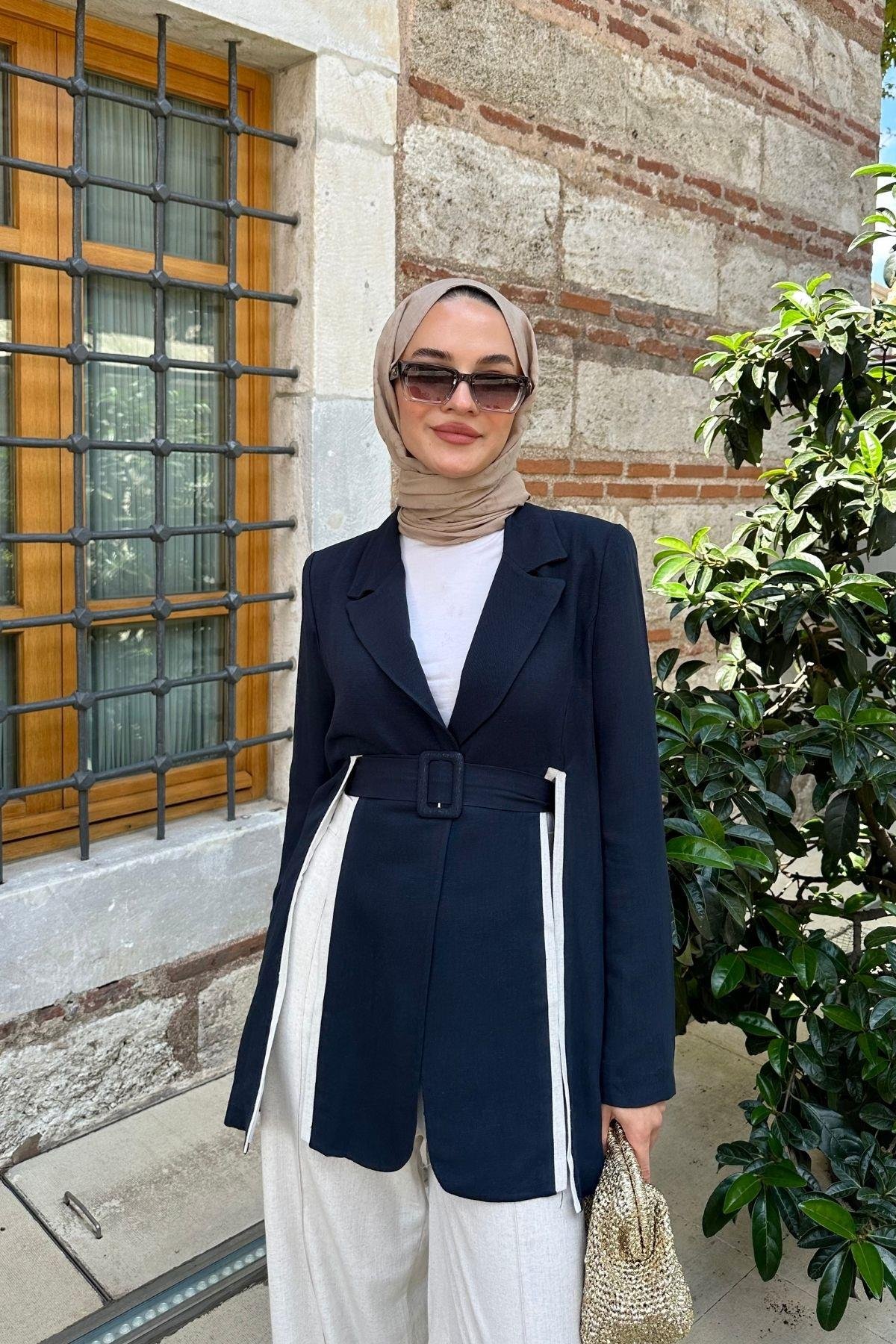 Zella Keten Ceketli Takım Lacivert