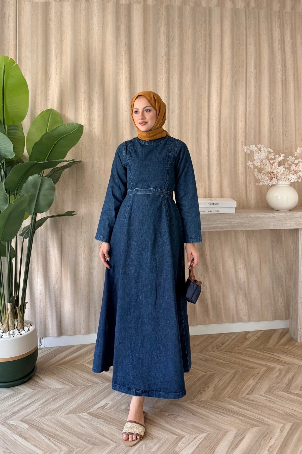 Zema Denim Elbise Lacivert
