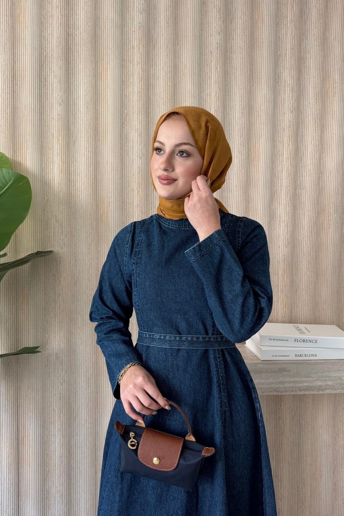 Zema Denim Elbise Lacivert