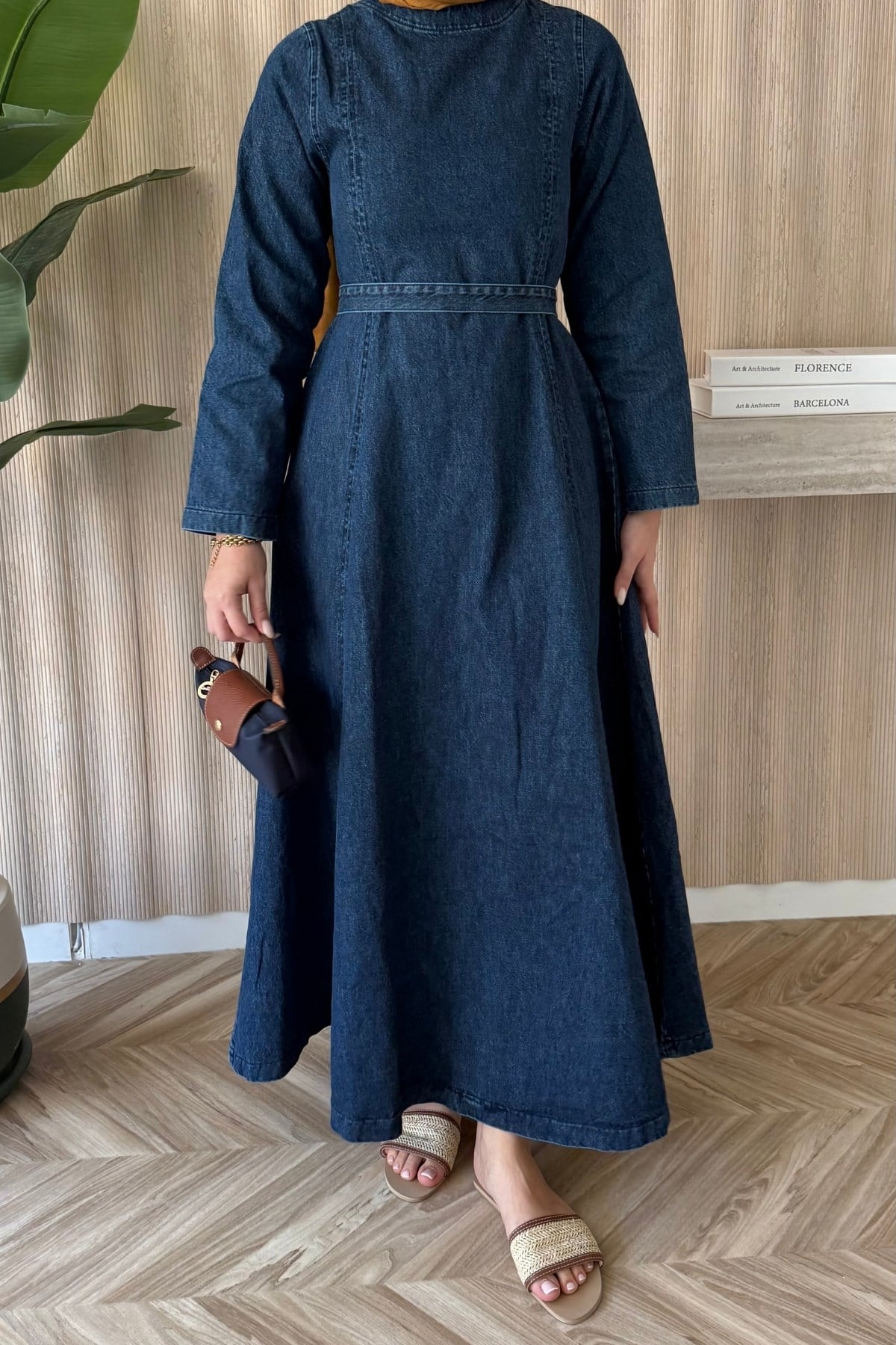 Zema Denim Elbise Lacivert
