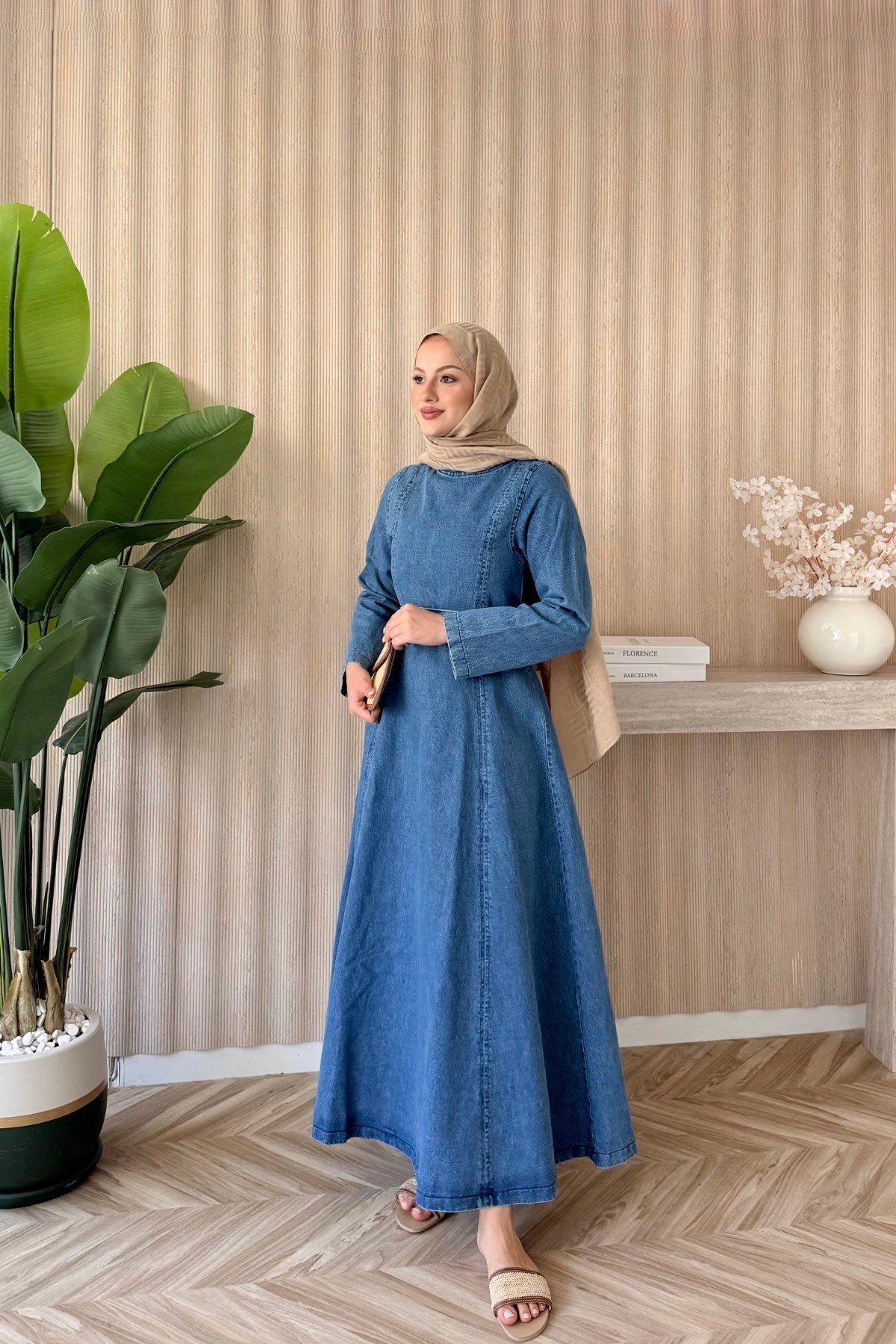 Zema Denim Elbise Mavi