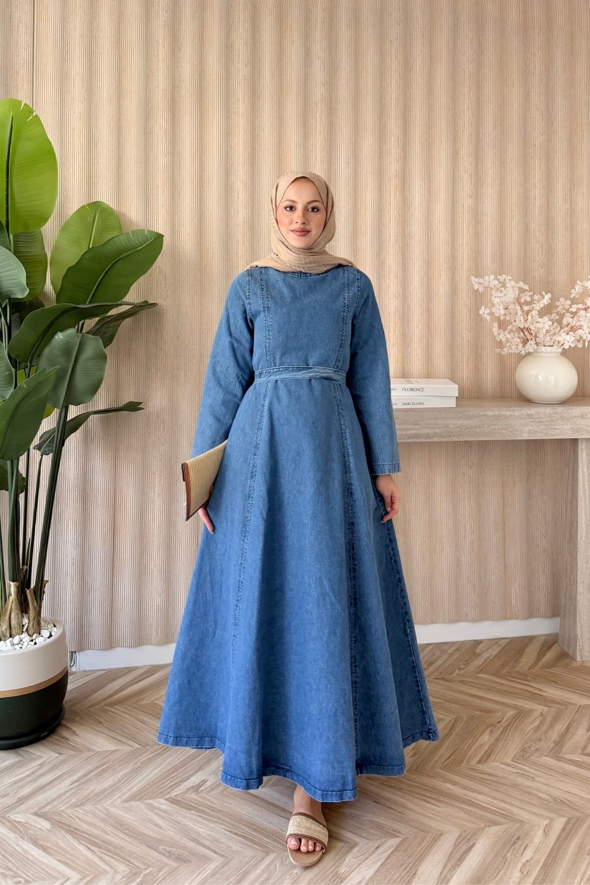 Zema Denim Elbise Mavi