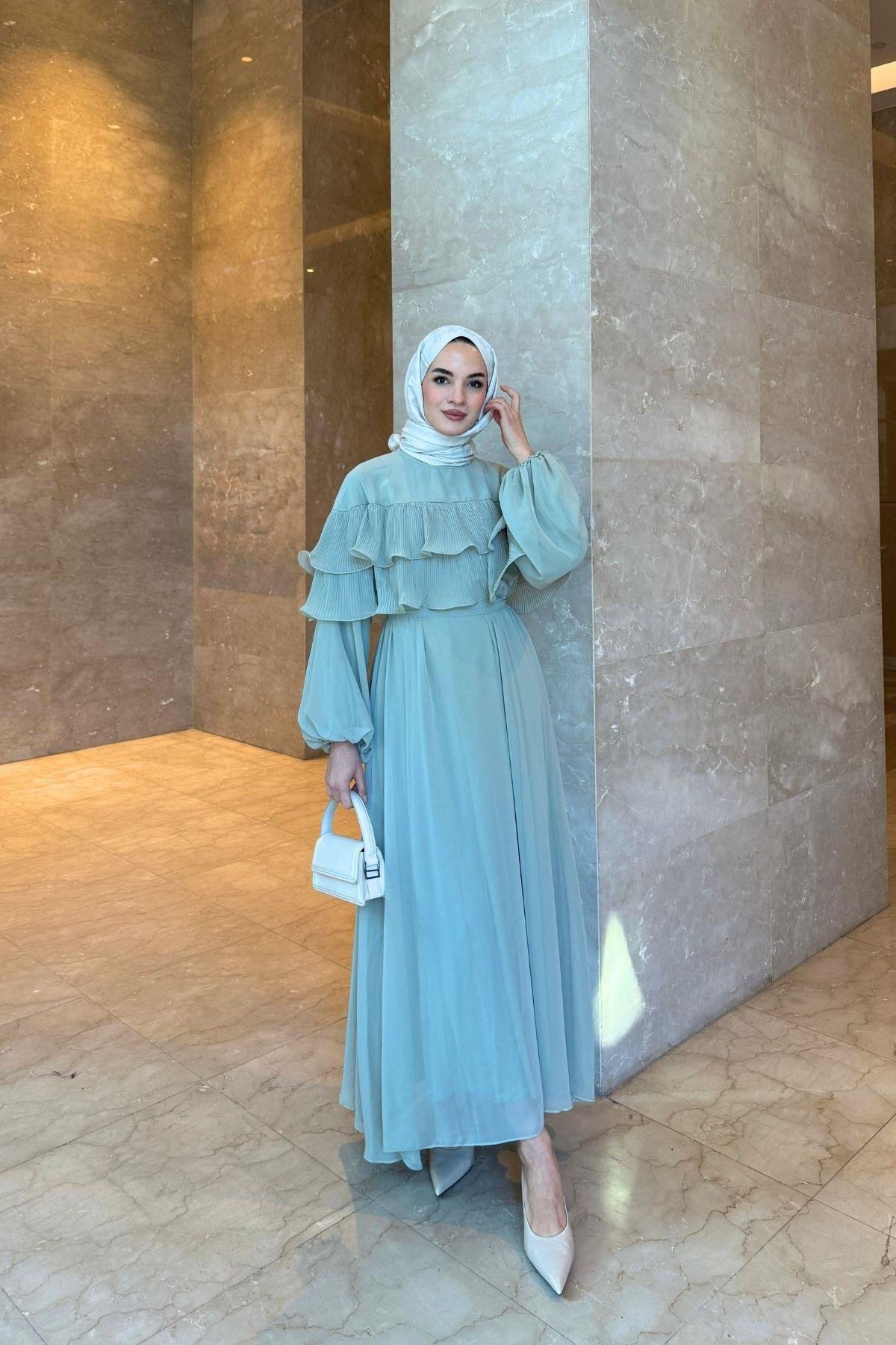 Zen Elbise Mint Yeşili
