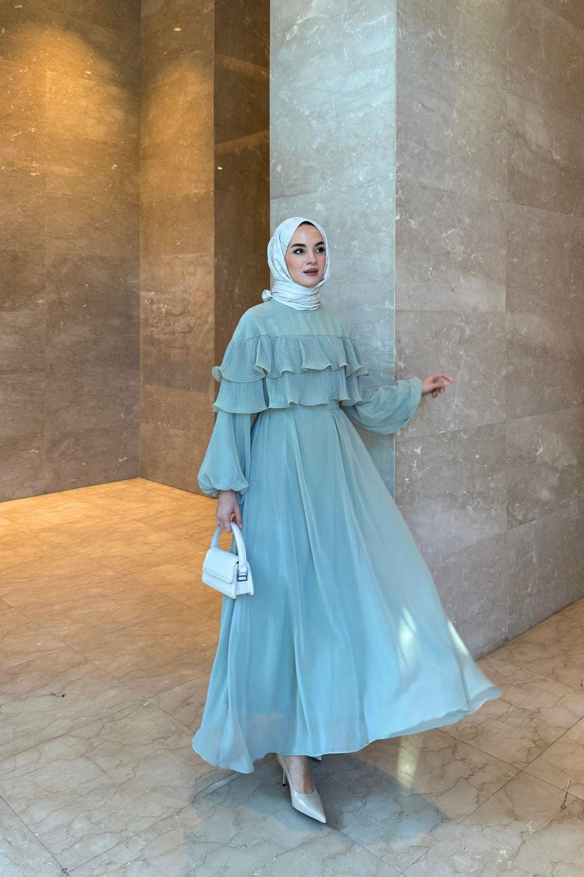 Zen Elbise Mint Yeşili