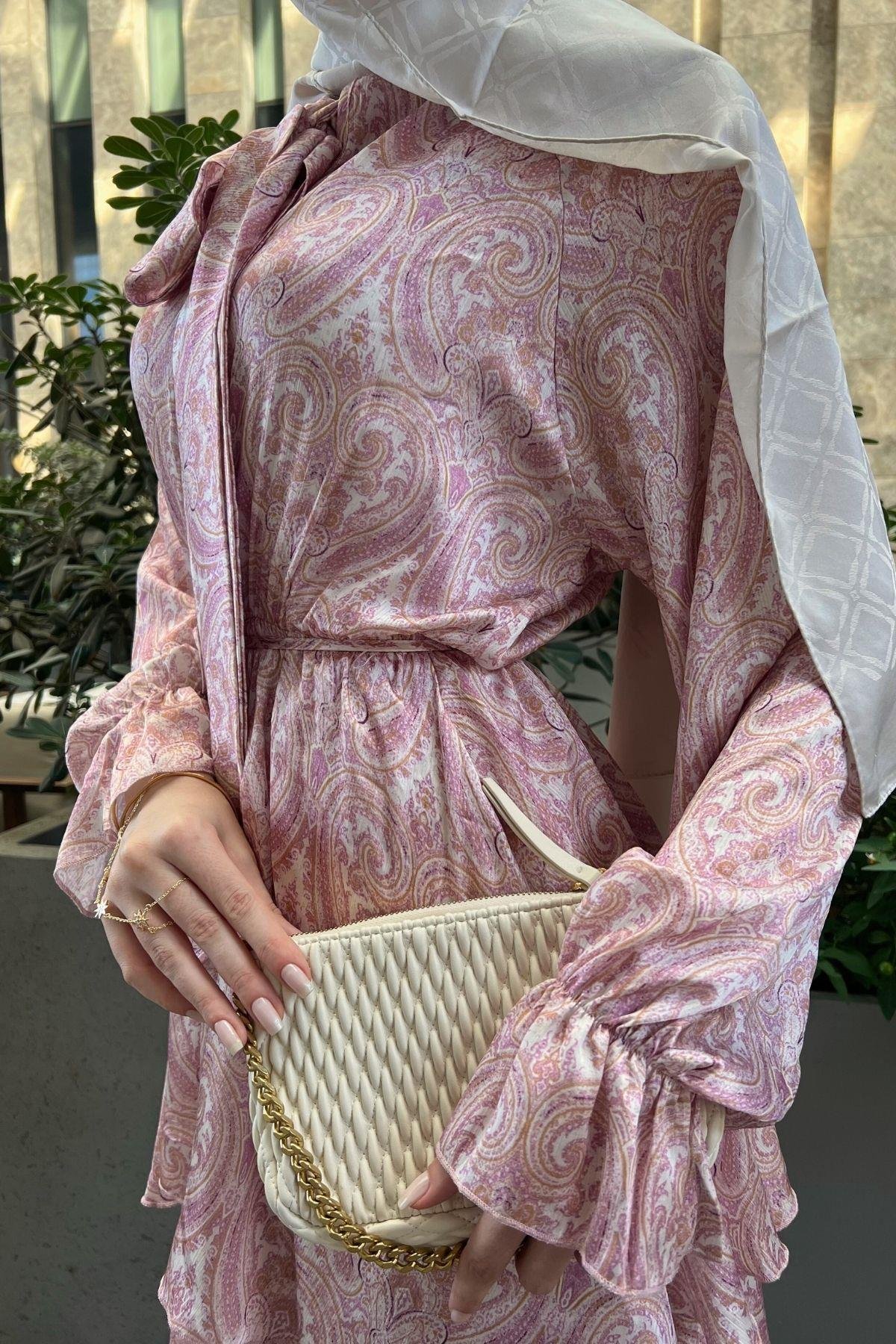 Zeya Saten Elbise Pembe
