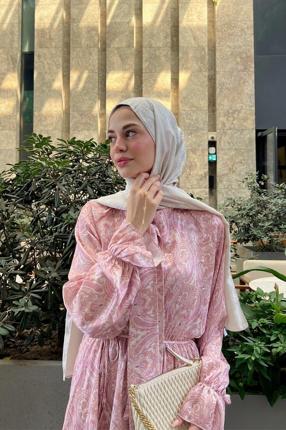 Zeya Saten Elbise Pembe