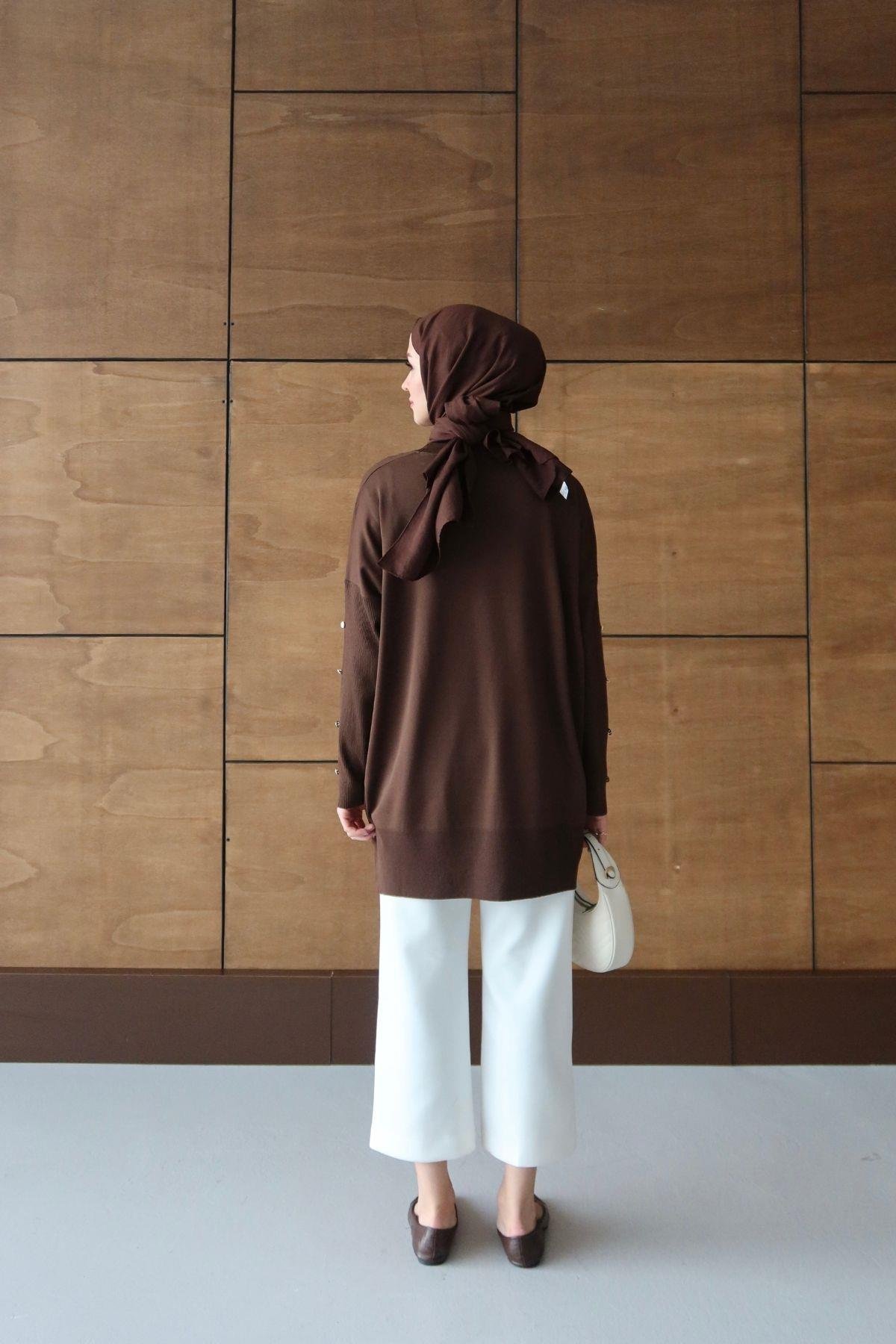 Zra Model Triko Tunik Kahverengi