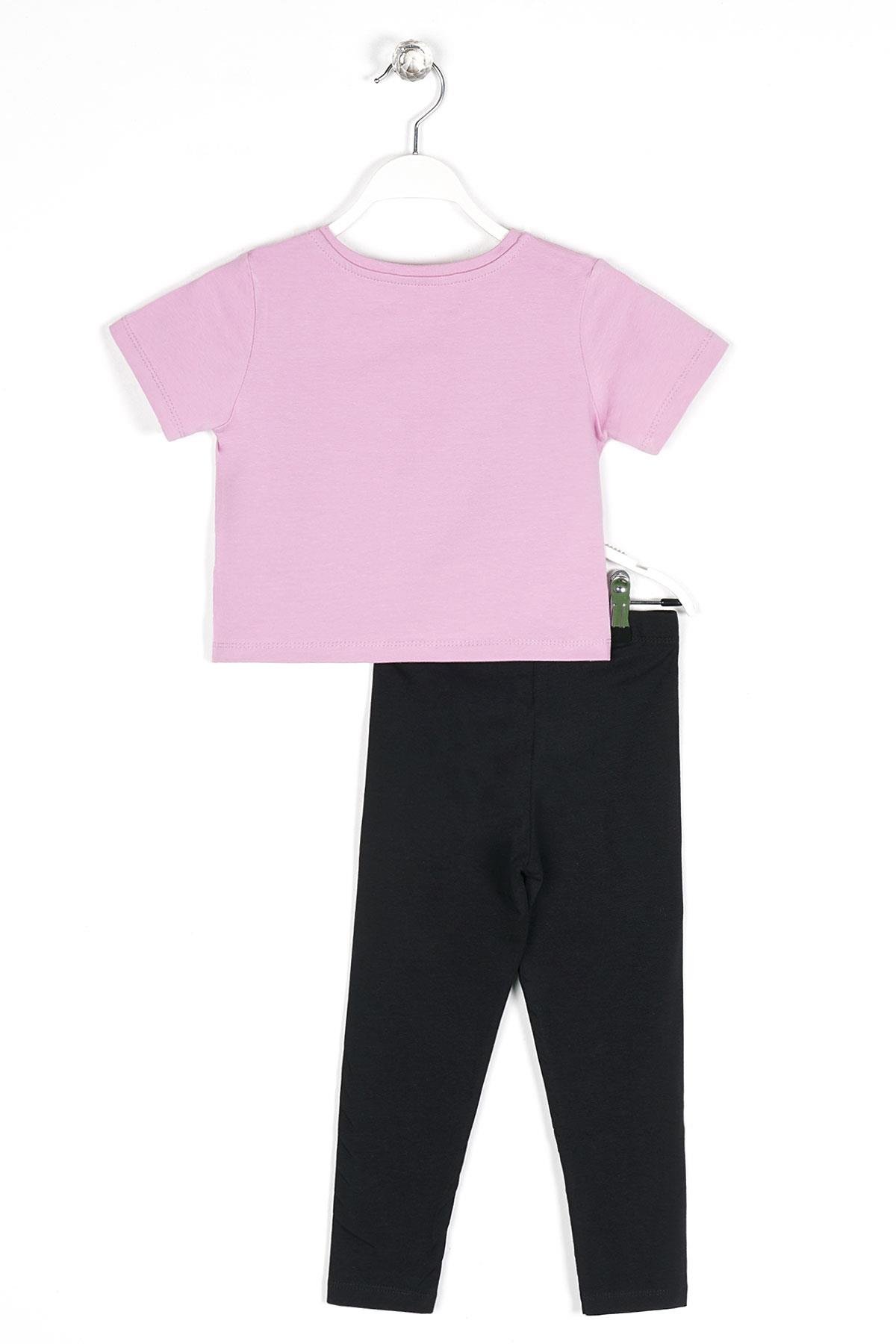 6211124-7211124 Kız Cocuk 5-12 Yas Awe Some Baskılı Taytlı Takım