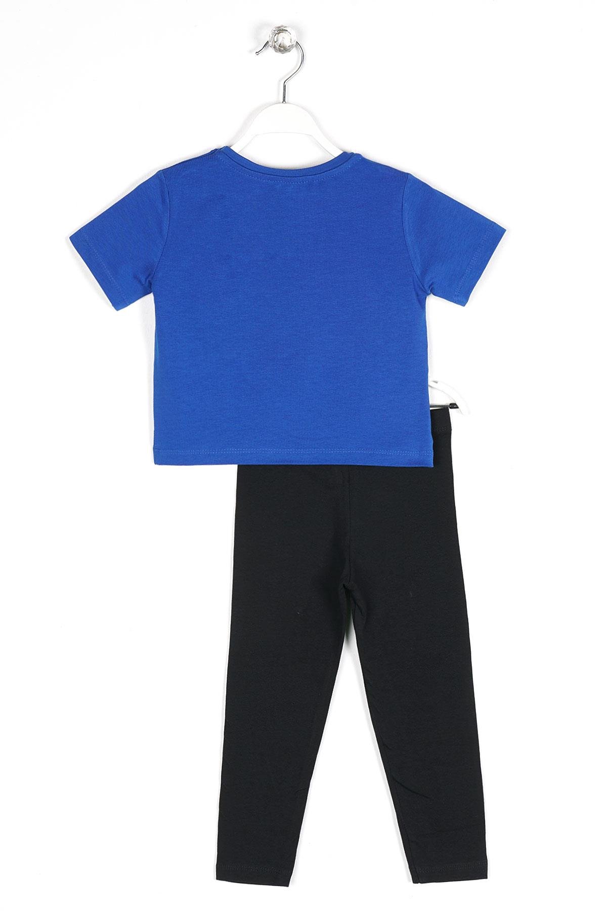 6211124-7211124 Kız Cocuk 5-12 Yas Awe Some Baskılı Taytlı Takım