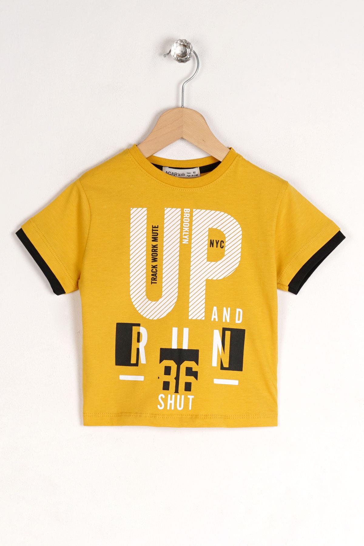 Acar 122070 Erkek Cocuk 2-5 Yas UP Yazı  Baskılı Kısa Kol Tshırt