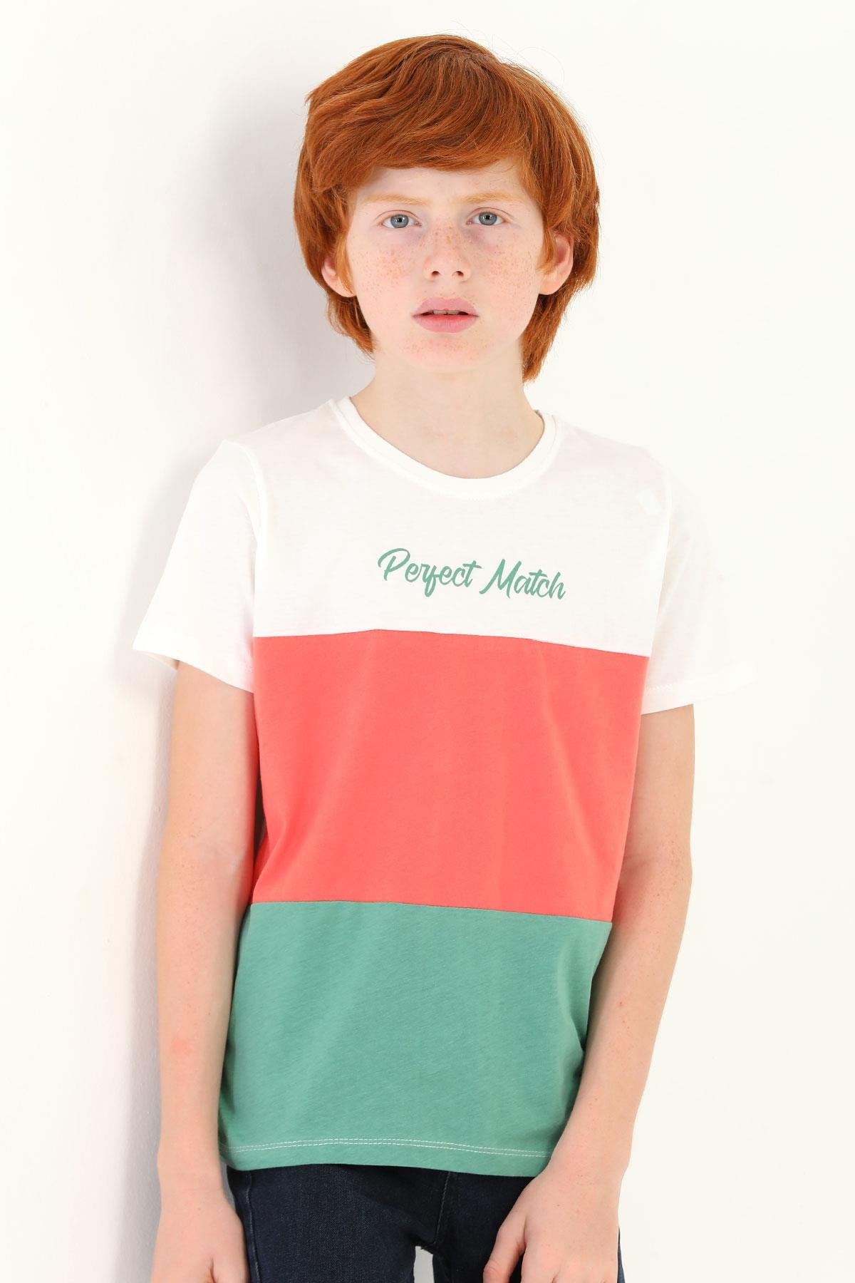 Acar 321605 Erkek Cocuk 9-12 Yas Perfect Match Baskı Parçalı Tshırt