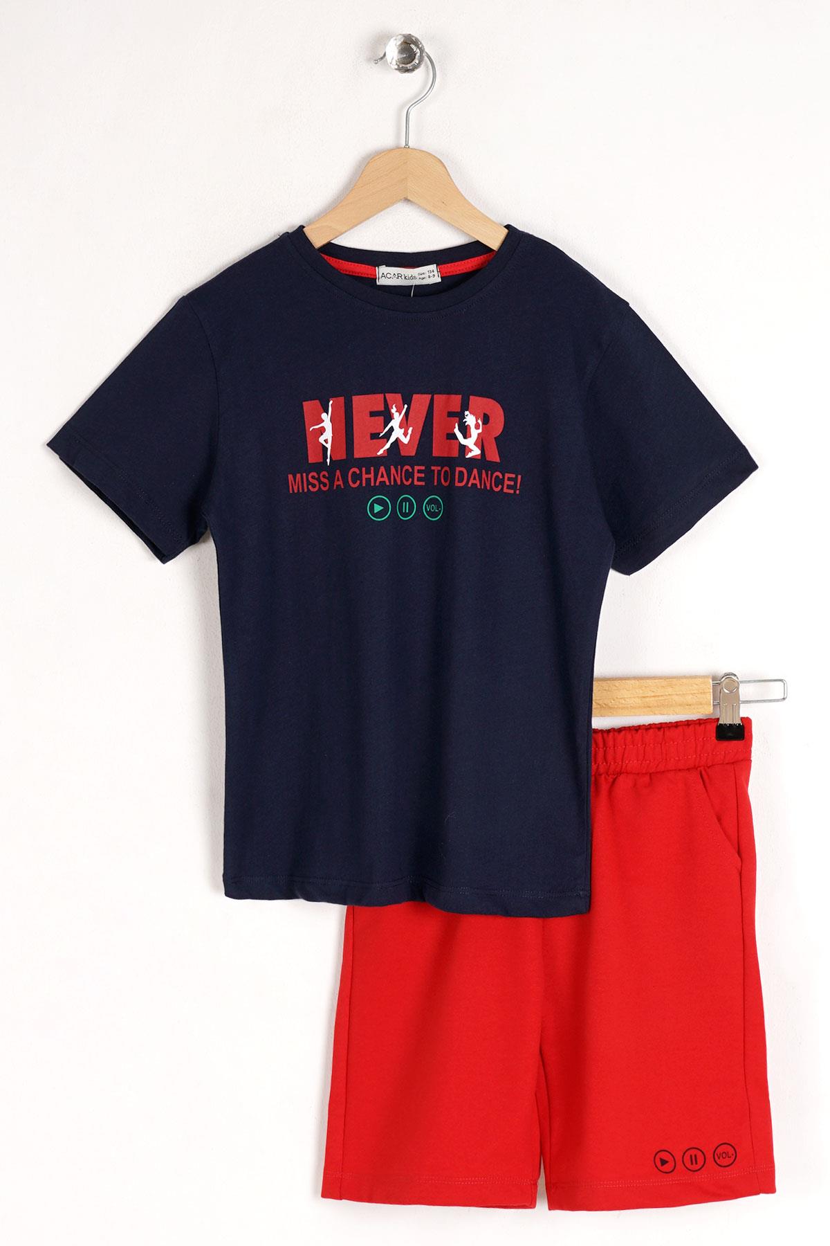 Acar 322096 Erkek Cocuk 8-12  Yas Never Baskılı Kaprılı Takım