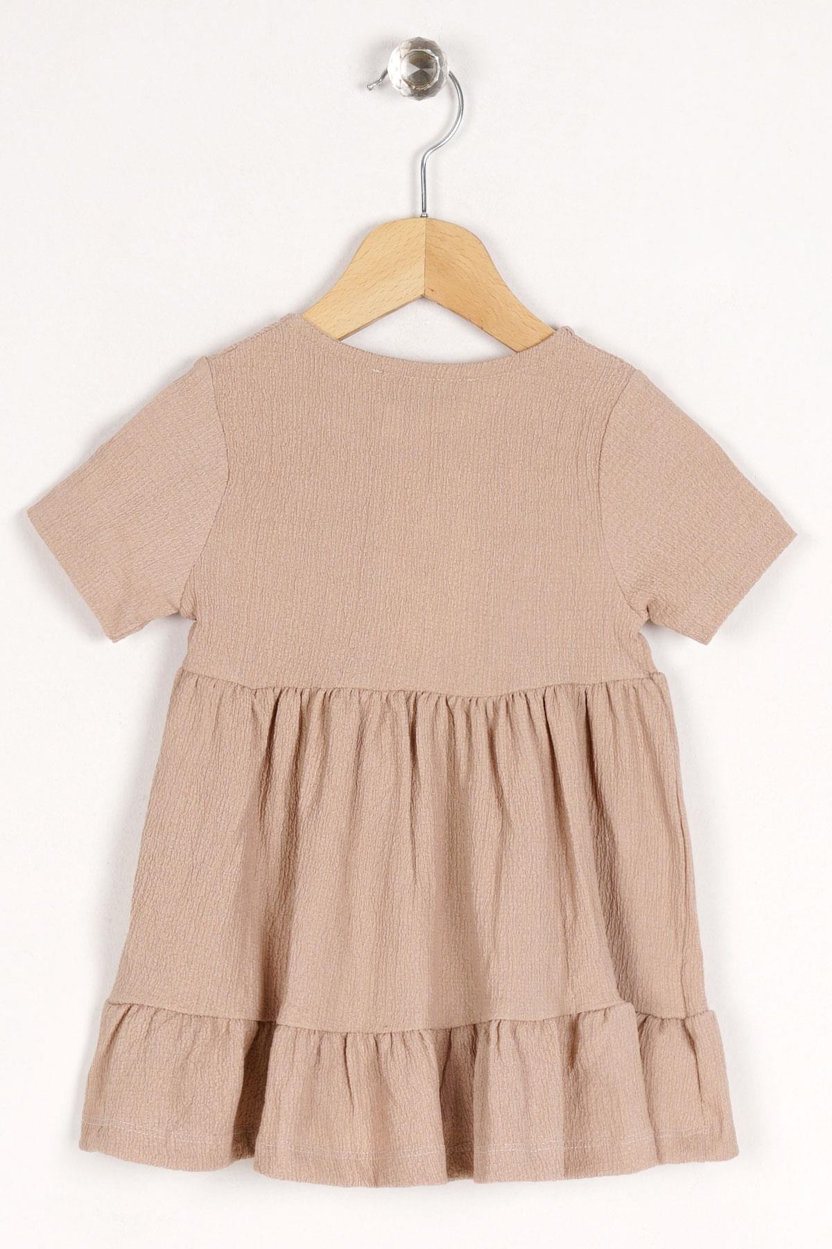 Acar 522246 Kız Cocuk 2-9 Dugme Detaylı Kolları Kısa Elbıse