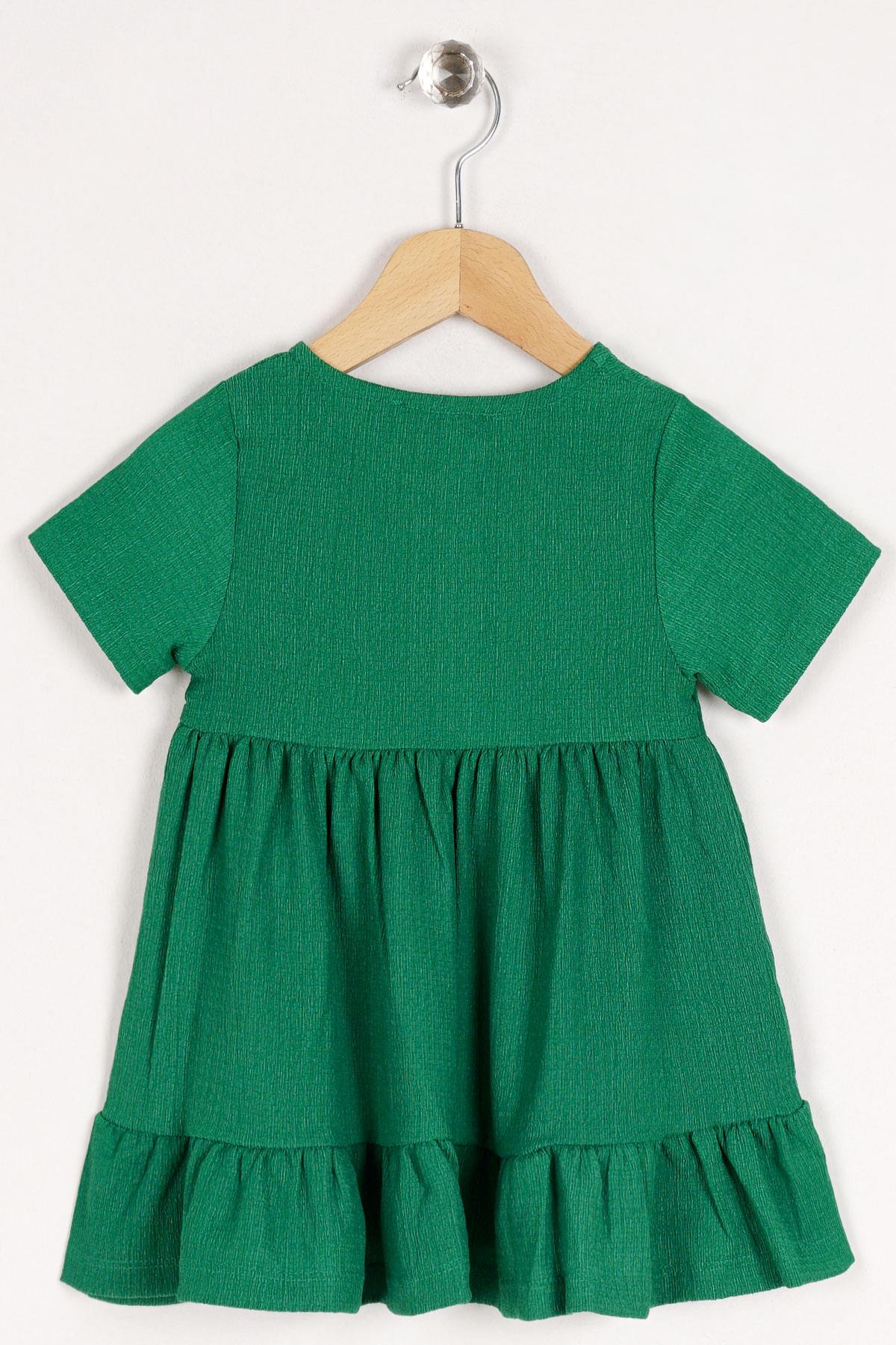 Acar 522246 Kız Cocuk 2-9 Dugme Detaylı Kolları Kısa Elbıse