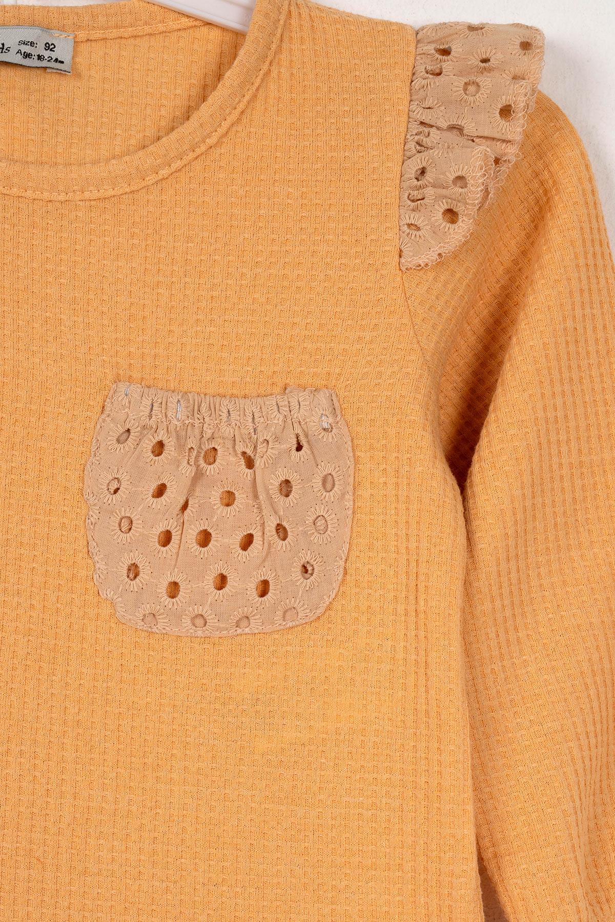 Acar 523068 Kız Cocuk 2-5 Yas Omuz Gupur Fırfırlı Onu Cep Detaylı Petklı Esofman Takım