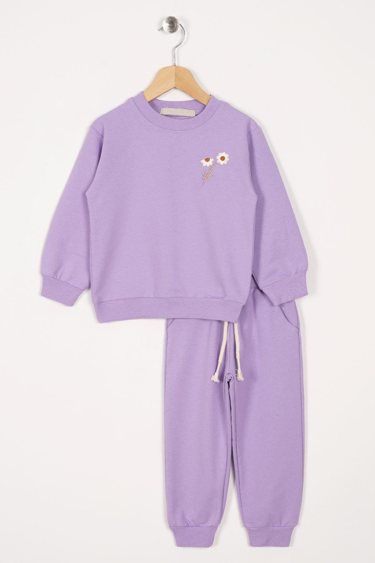 Acar 523085 Kız Cocuk 2-5 Papatya Nakıslı Esofman Takım