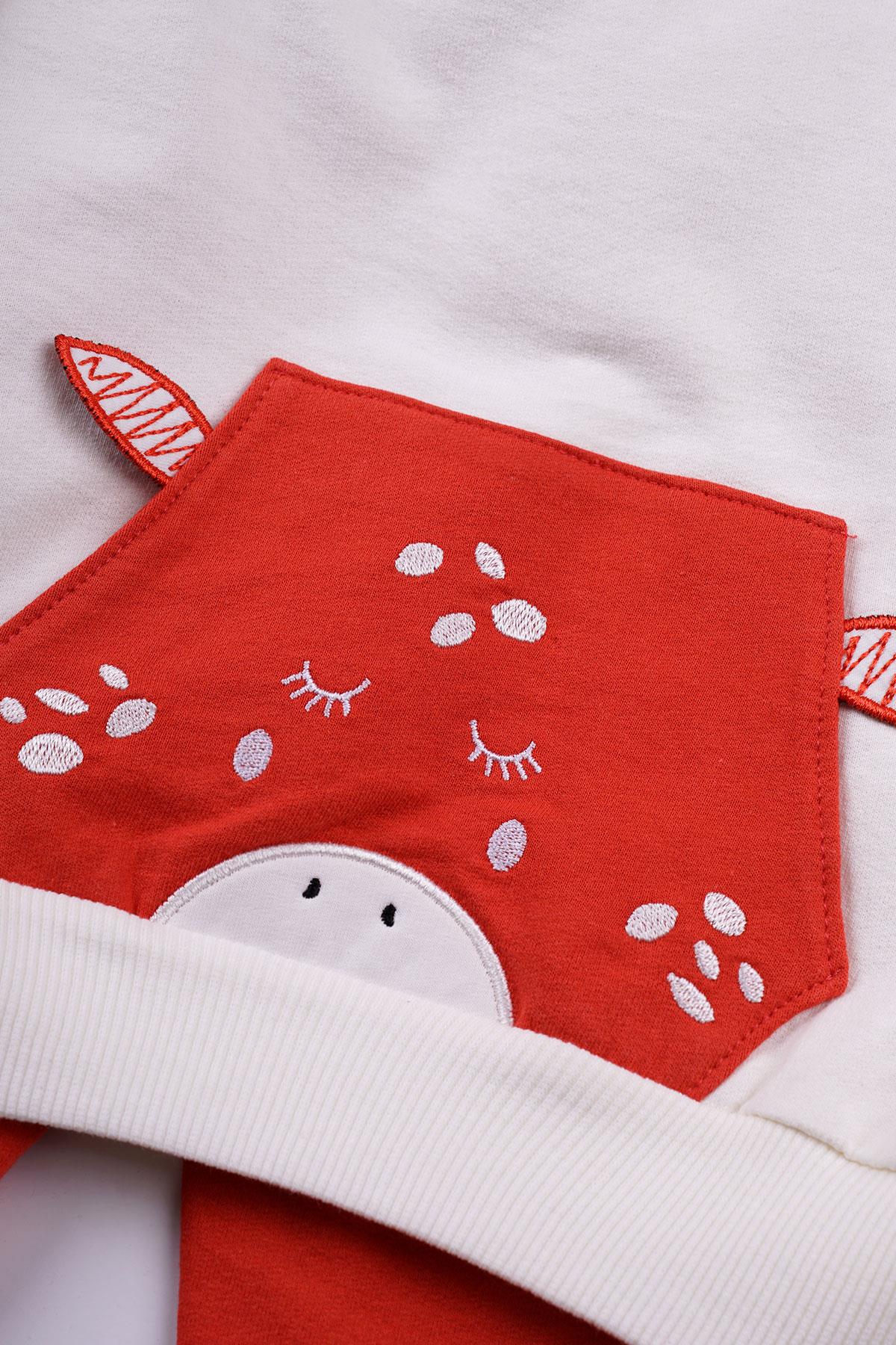 Acar 523119 Kız Cocuk 2-5 Kanguru Ceplı Inek Baskılı Ikılı Takım