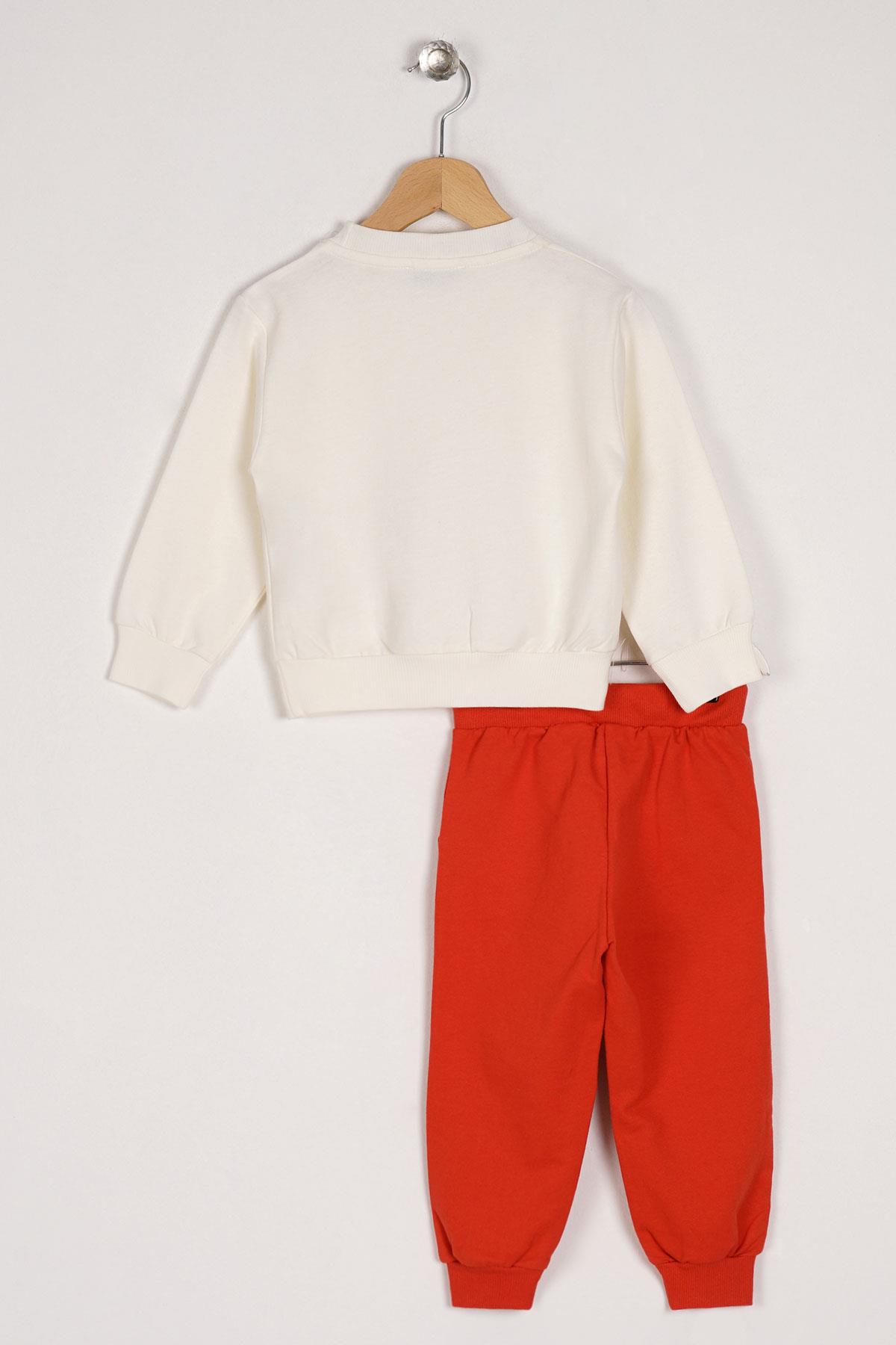 Acar 523119 Kız Cocuk 2-5 Kanguru Ceplı Inek Baskılı Ikılı Takım