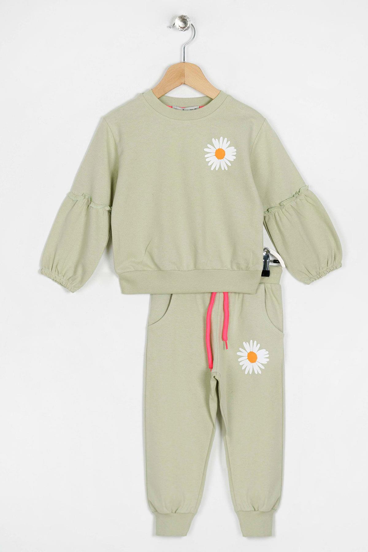 Acar 523129 Kız Cocuk 2-5 Yas Cıcek Desenlı Esofman Takım