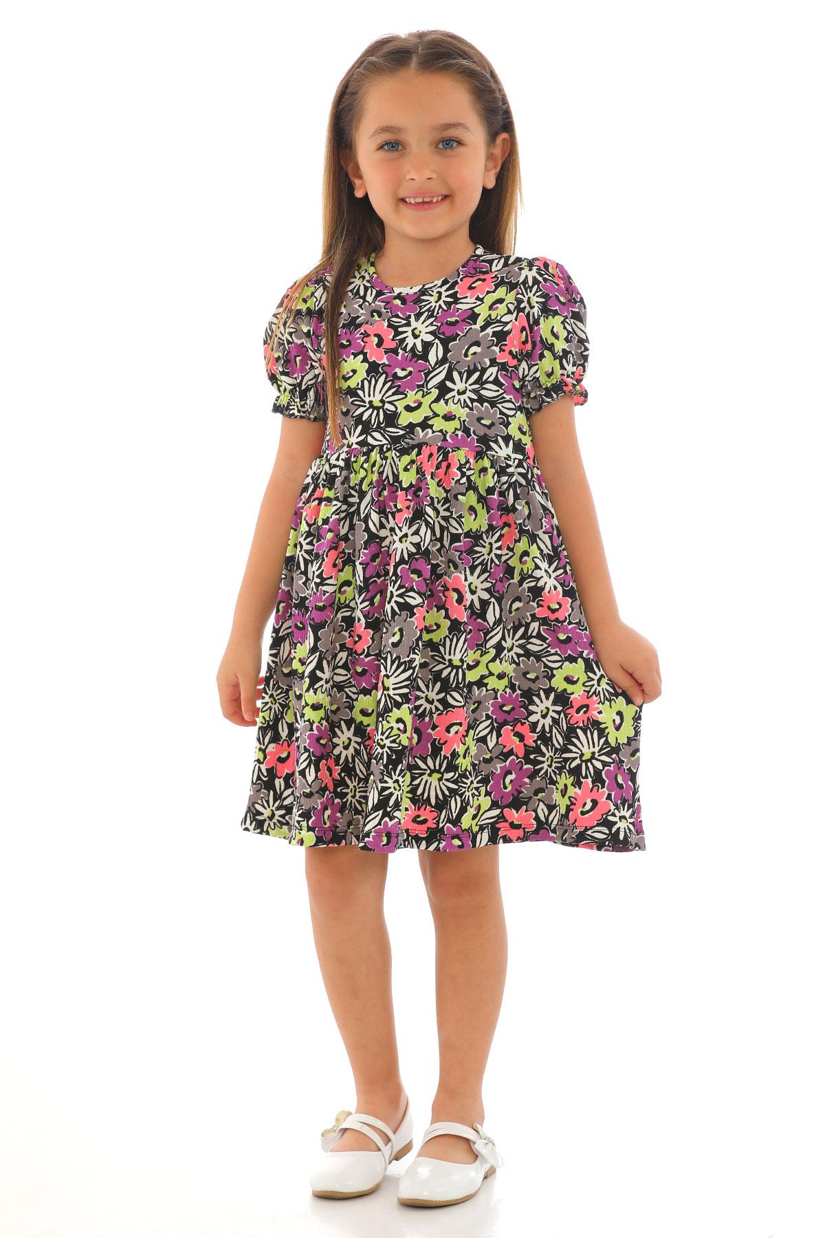 Acar 623070 Kız Cocuk 6-9 Yas Cıcek Desenlı Elbıse