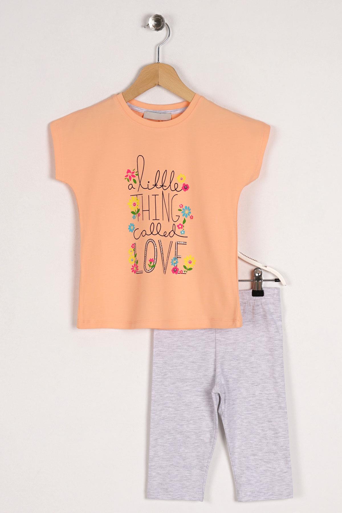 Acar 623078 Kız Cocuk 6-9 Yas Lıttle Thıng Colled Love Baskılı Taytlı Takım