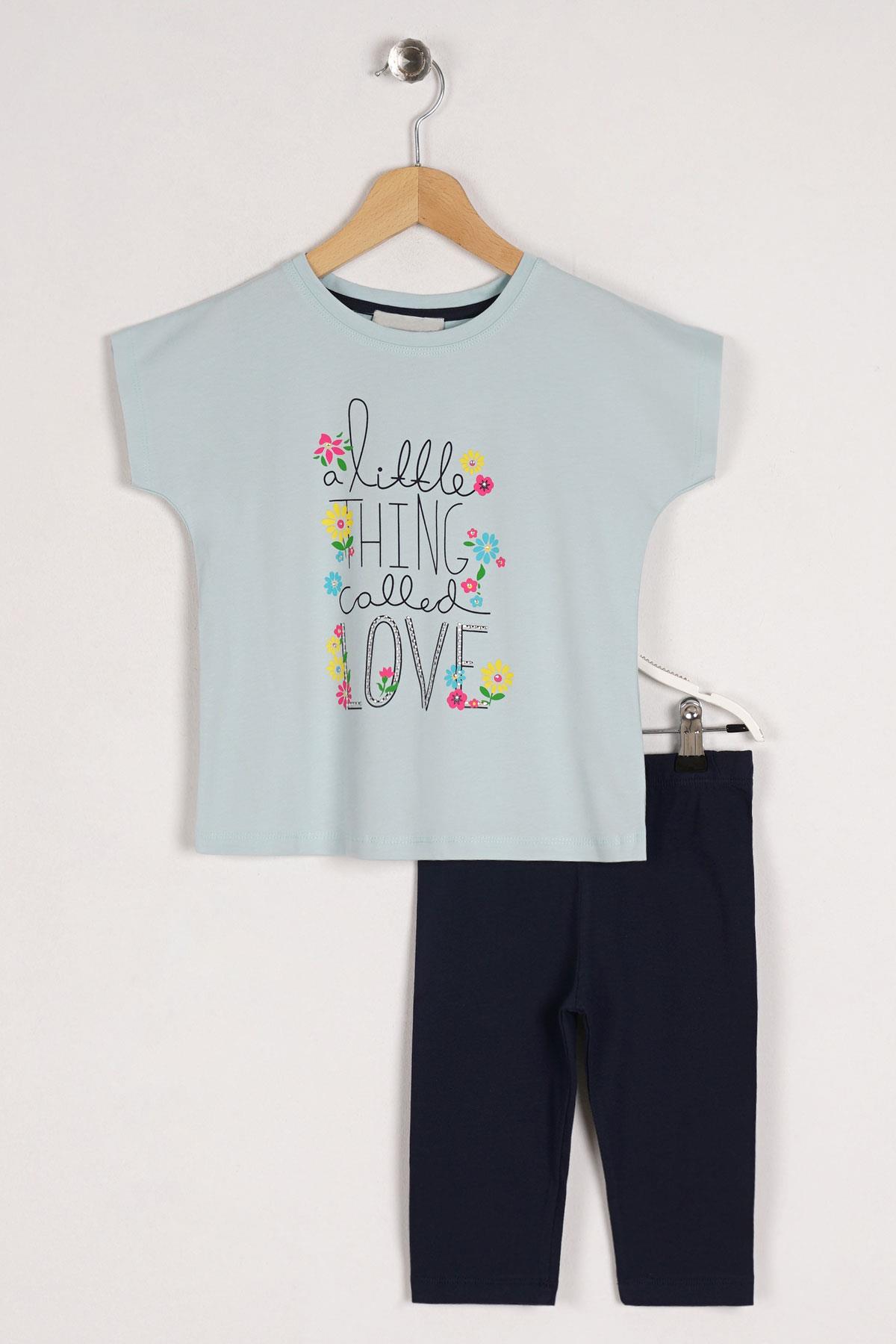 Acar 623078 Kız Cocuk 6-9 Yas Lıttle Thıng Colled Love Baskılı Taytlı Takım