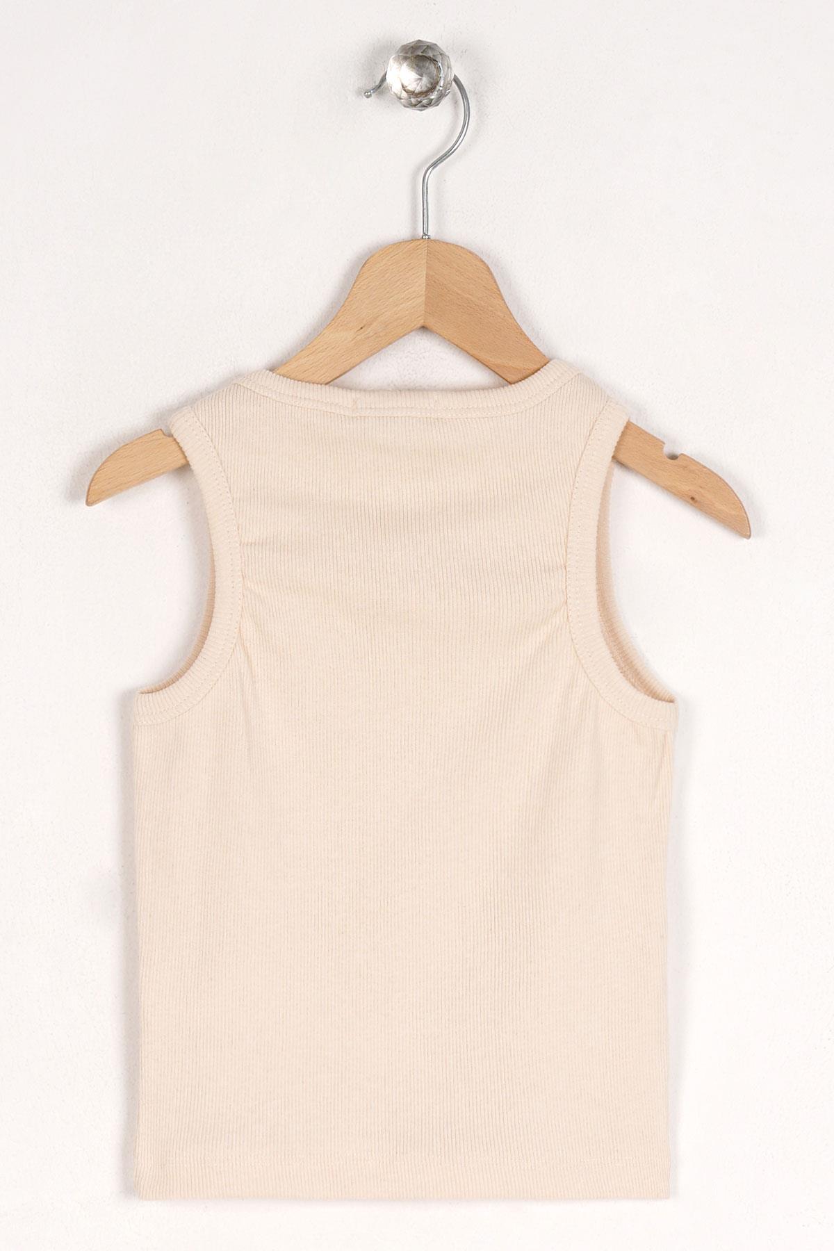 Acar 722212 Kız Cocuk 9-12 Yas Taslı Bısıklet Yaka Sıfır Kol Tshırt