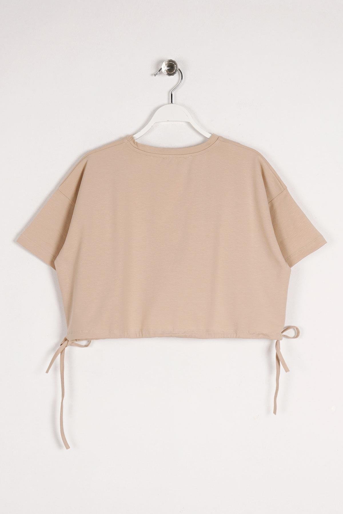 Acar 723021 Kız Cocuk 10-13 Yas Hello New Day Yazılı Bel Bagcıklı Tshırt