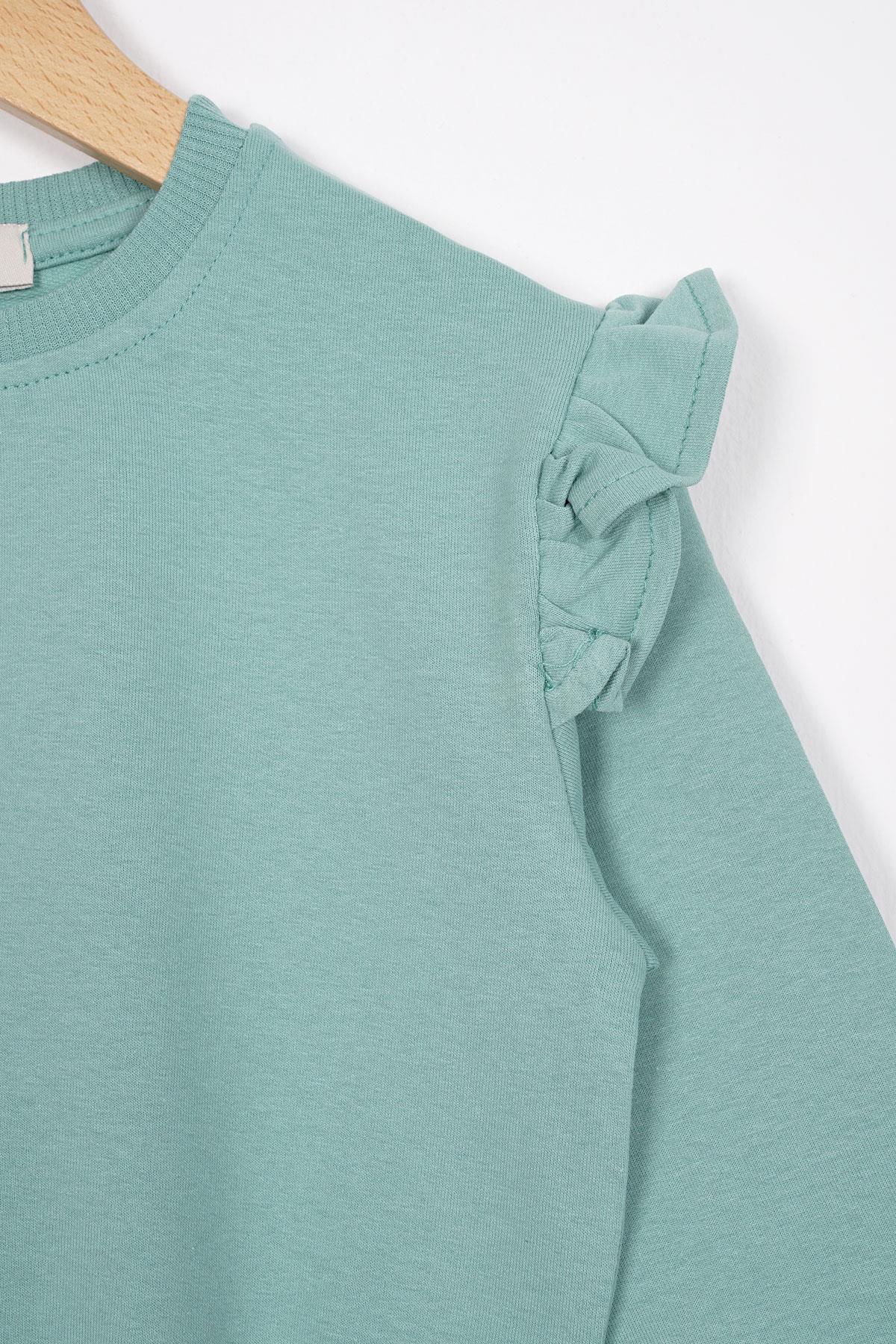 Bisiklet Yaka Uzun Kol Uzun Kollu Pantolonu Dıkıs Detaylı Cagla Lacivert Renk Kız Çocuk Esofman Takım