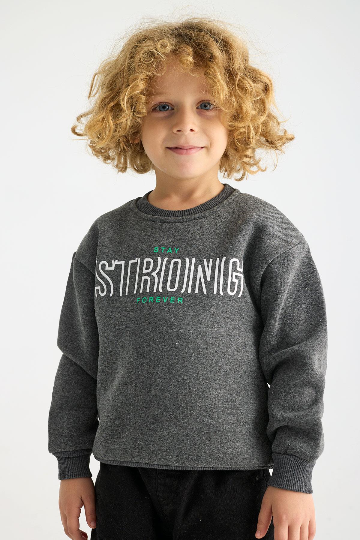 221446 ERKEK 5-8 YAŞ STORONG BASKILI SWEATSHIRT