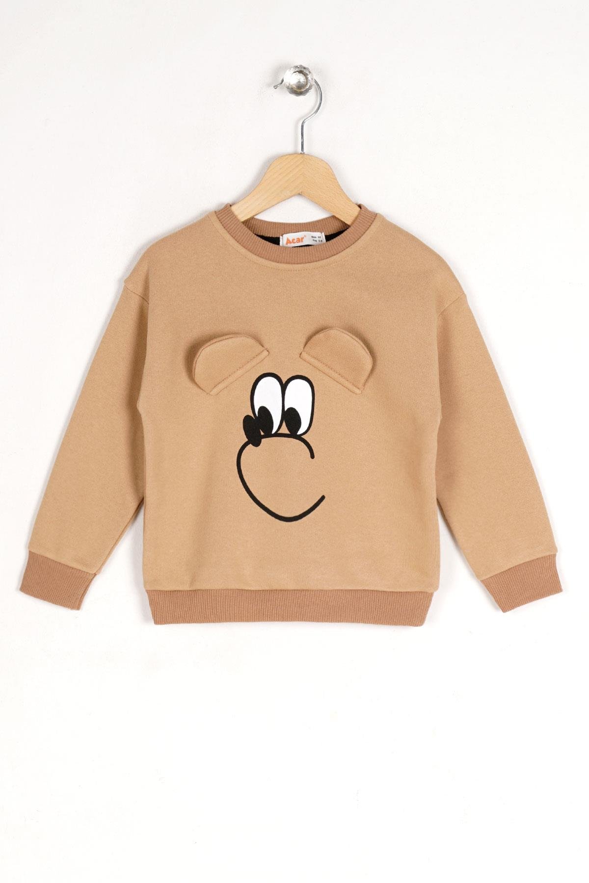 622615 KIZ 3-7 YAŞ KÖPEK BASKILI SWEATSHIRT